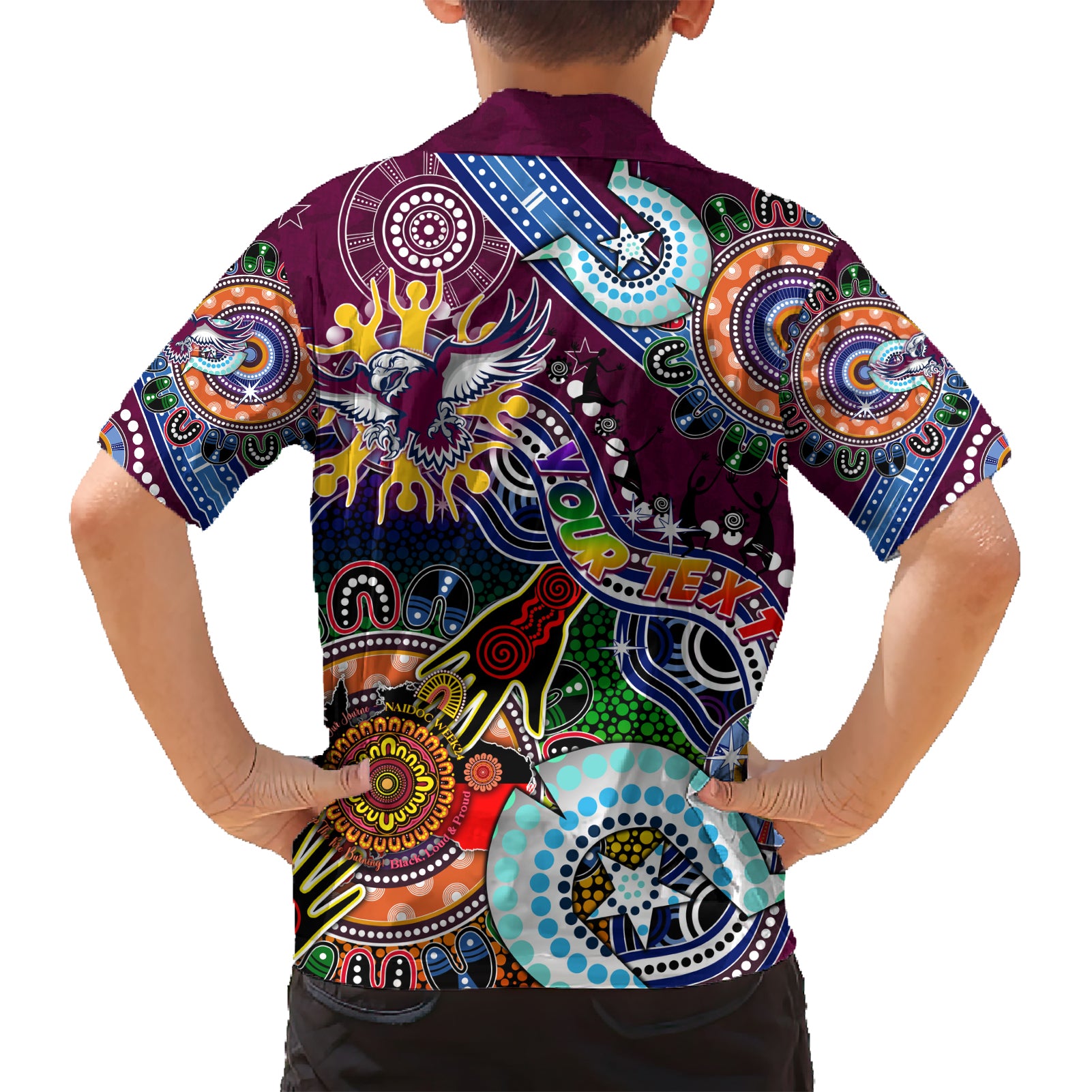 Personalised Eagles NAIDOC Week 2024 Hawaiian Shirt Australia Aboriginal Dot Painting - Vibe Hoodie Shop