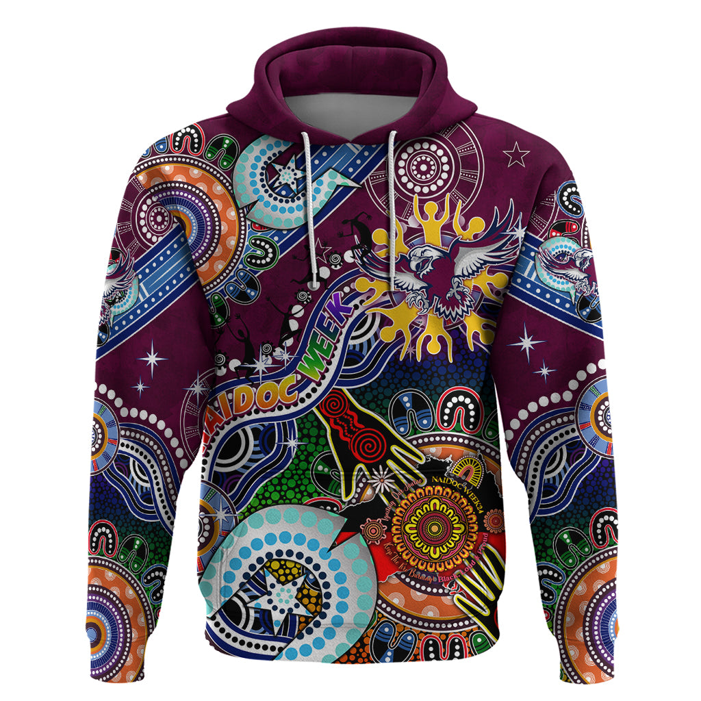 Personalised Eagles NAIDOC Week 2024 Hoodie Australia Aboriginal Dot Painting - Vibe Hoodie Shop