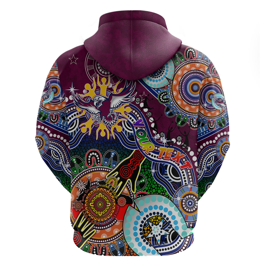 Personalised Eagles NAIDOC Week 2024 Hoodie Australia Aboriginal Dot Painting - Vibe Hoodie Shop