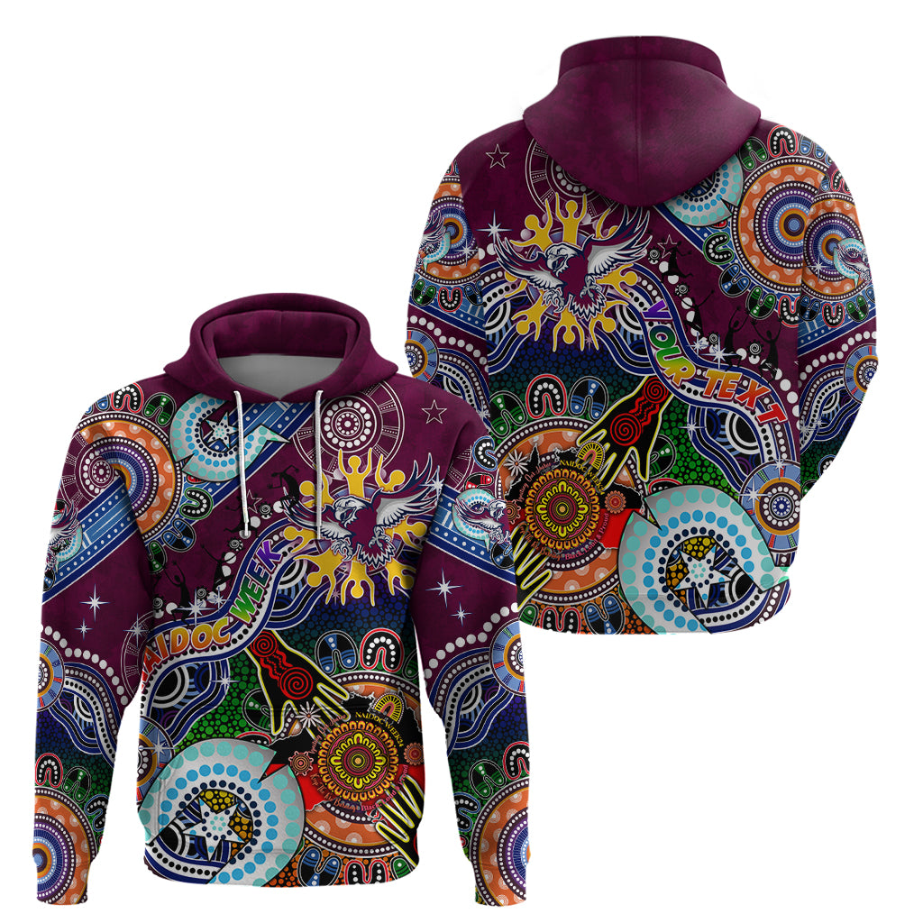 Personalised Eagles NAIDOC Week 2024 Hoodie Australia Aboriginal Dot Painting - Vibe Hoodie Shop