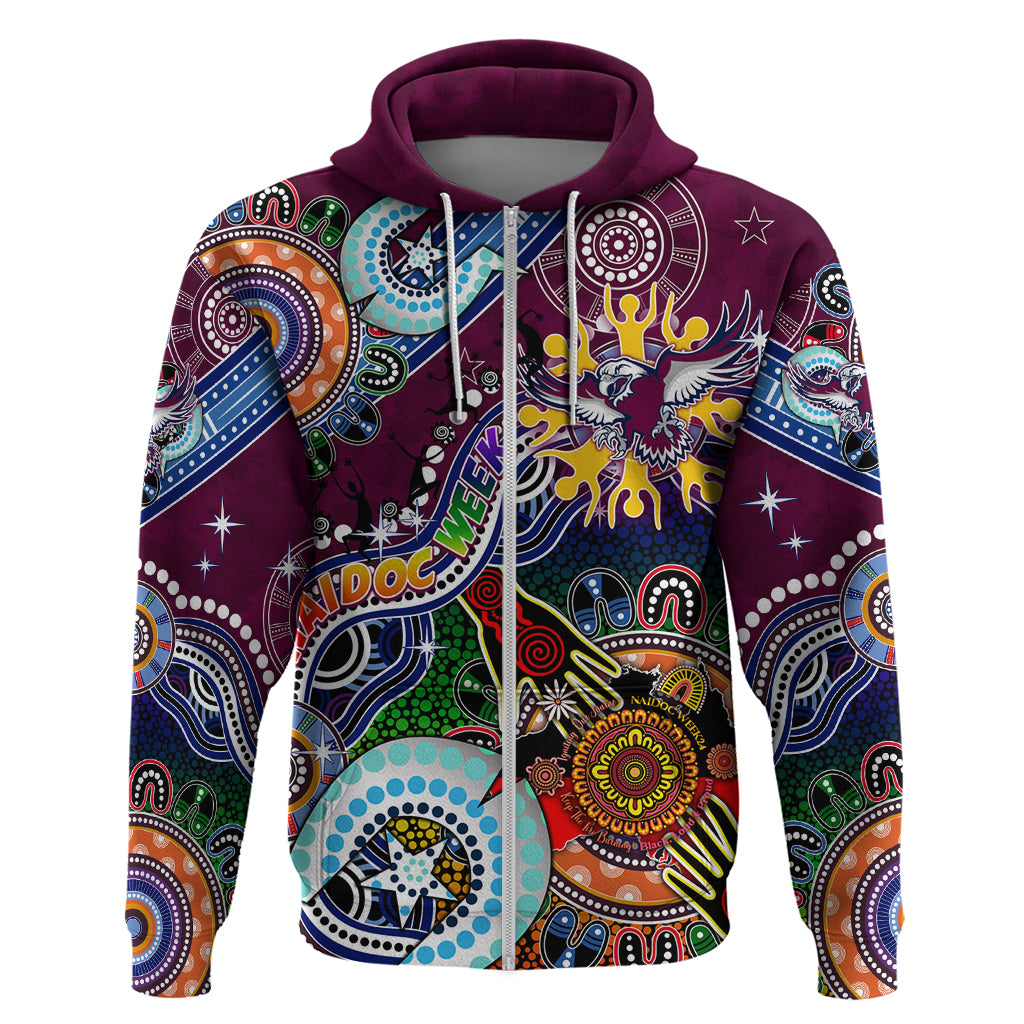 Personalised Eagles NAIDOC Week 2024 Hoodie Australia Aboriginal Dot Painting - Vibe Hoodie Shop