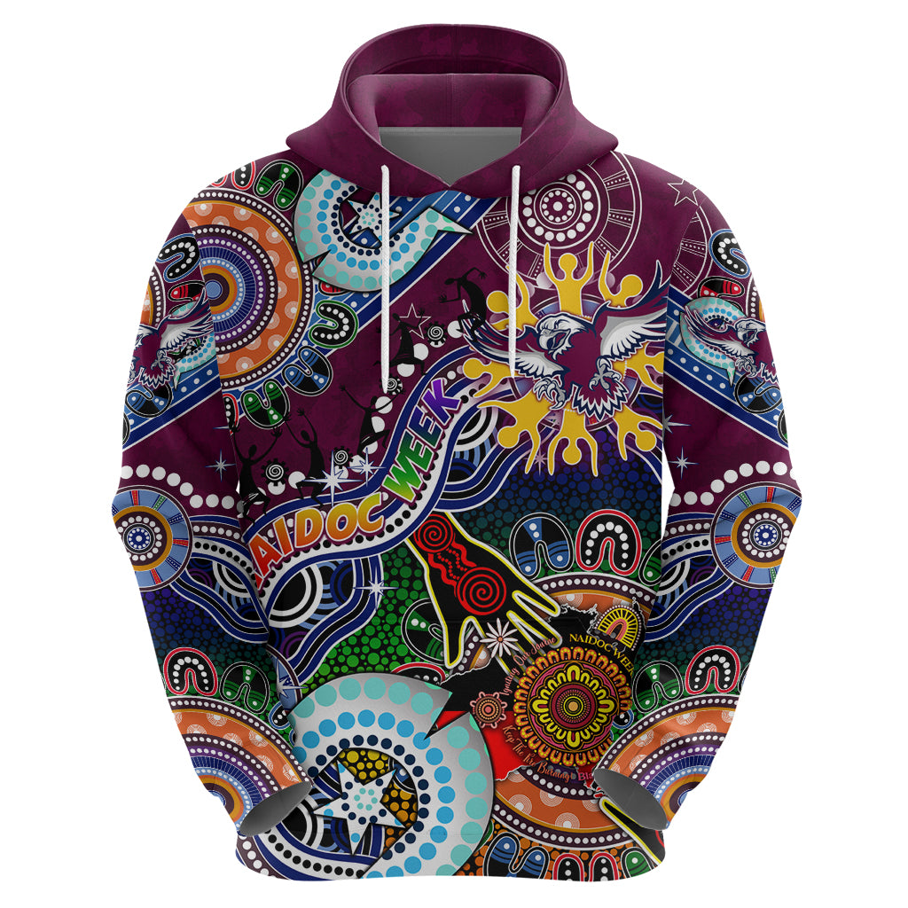 Personalised Eagles NAIDOC Week 2024 Hoodie Australia Aboriginal Dot Painting - Vibe Hoodie Shop
