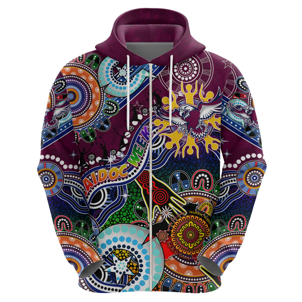 Personalised Eagles NAIDOC Week 2024 Hoodie Australia Aboriginal Dot Painting - Vibe Hoodie Shop