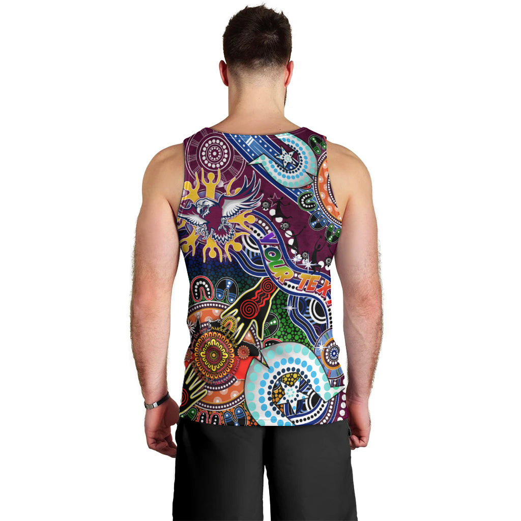 Personalised Eagles NAIDOC Week 2024 Men Tank Top Australia Aboriginal Dot Painting - Vibe Hoodie Shop