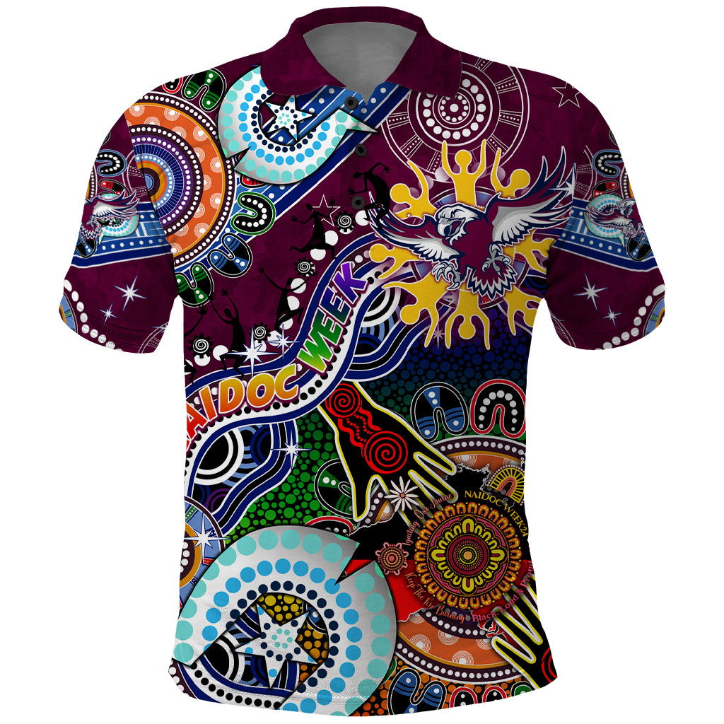 Personalised Eagles NAIDOC Week 2024 Polo Shirt Australia Aboriginal Dot Painting - Vibe Hoodie Shop