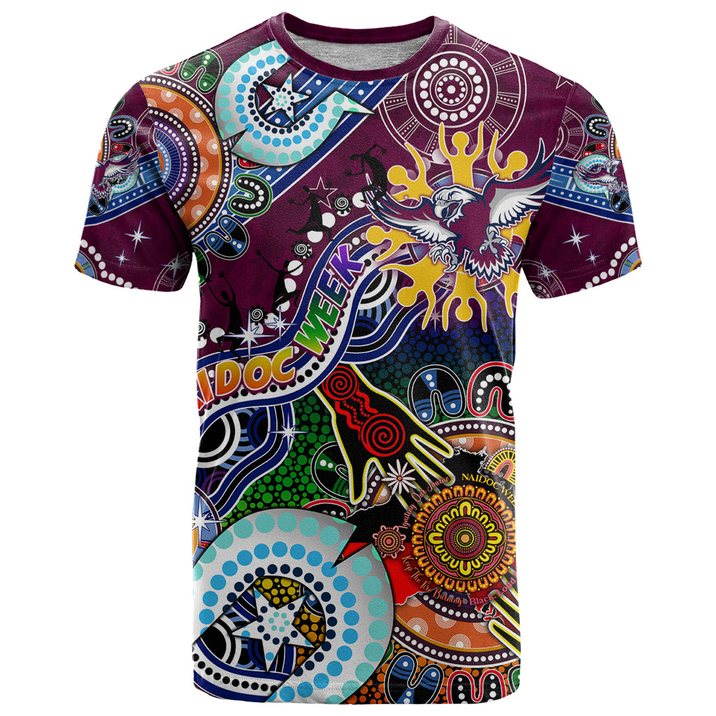 Personalised Eagles NAIDOC Week 2024 T Shirt Australia Aboriginal Dot Painting - Vibe Hoodie Shop