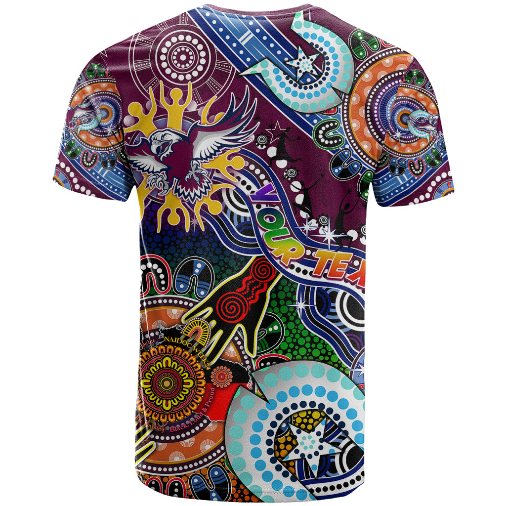 Personalised Eagles NAIDOC Week 2024 T Shirt Australia Aboriginal Dot Painting - Vibe Hoodie Shop