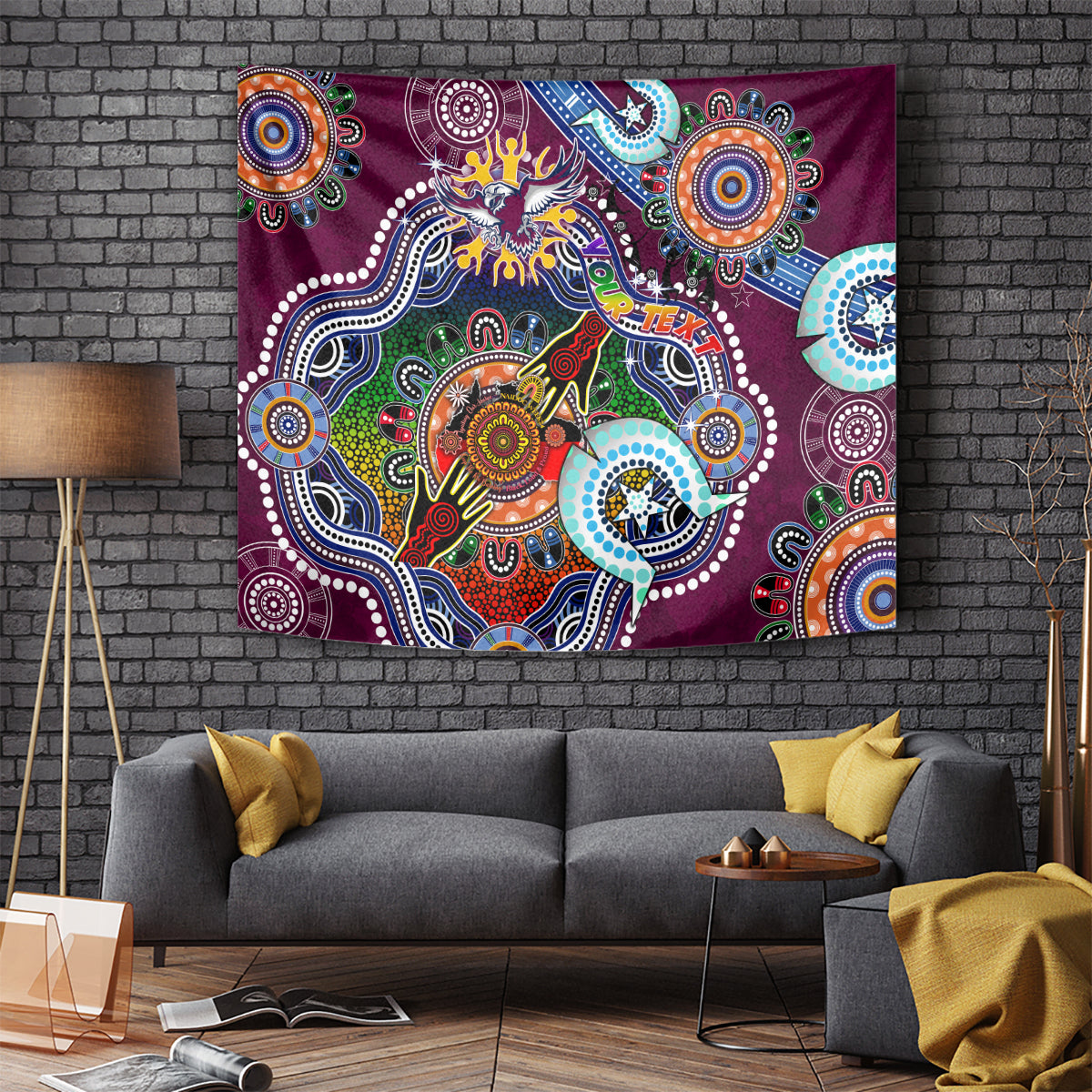 Personalised Eagles NAIDOC Week 2024 Tapestry Australia Aboriginal Dot Painting - Vibe Hoodie Shop