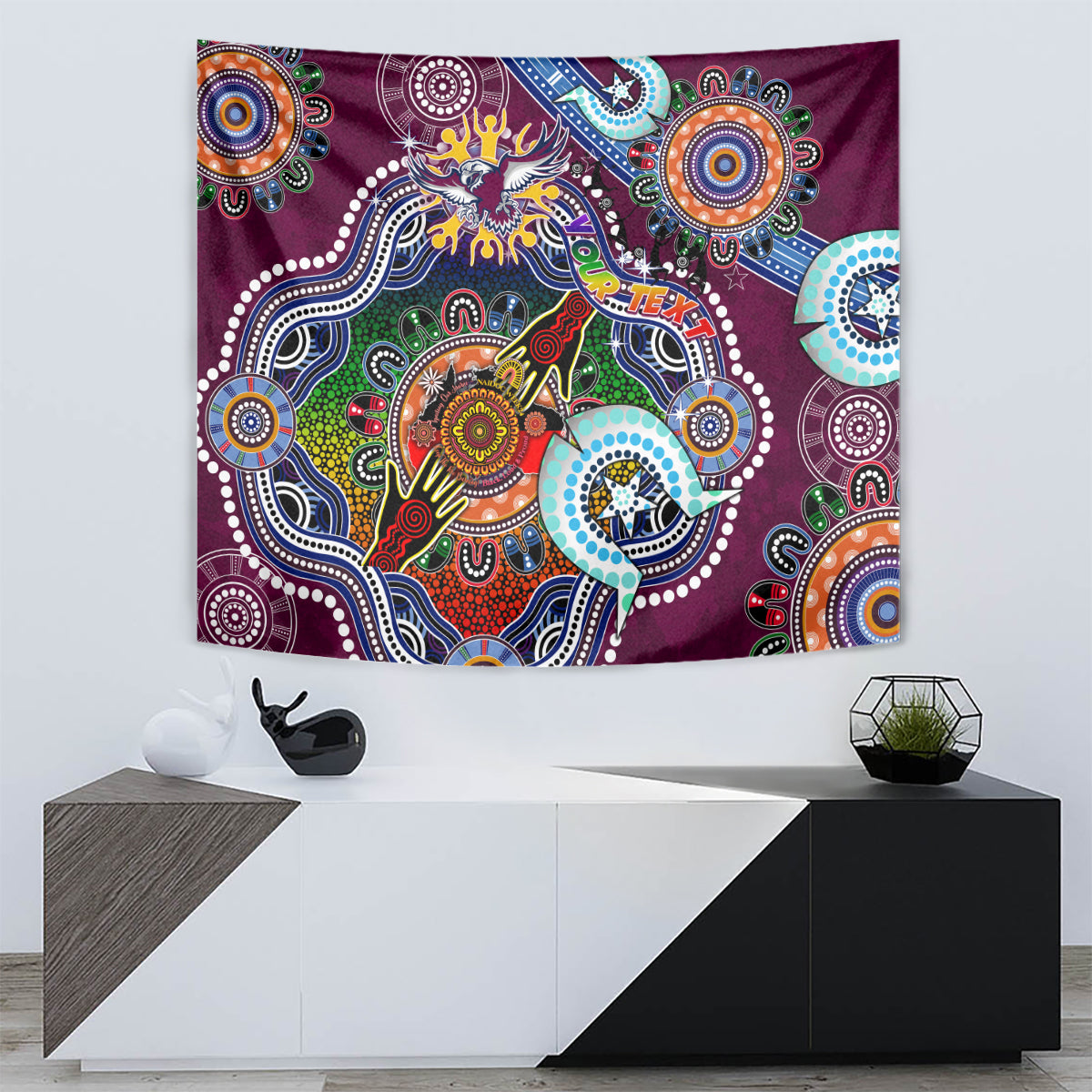 Personalised Eagles NAIDOC Week 2024 Tapestry Australia Aboriginal Dot Painting - Vibe Hoodie Shop