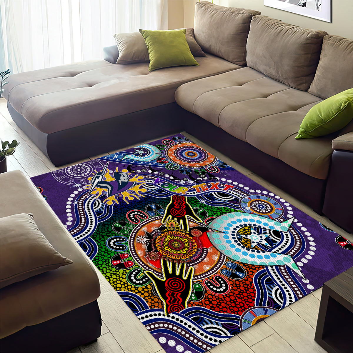 Personalised Storm NAIDOC Week 2024 Area Rug Australia Aboriginal Dot Painting - Vibe Hoodie Shop