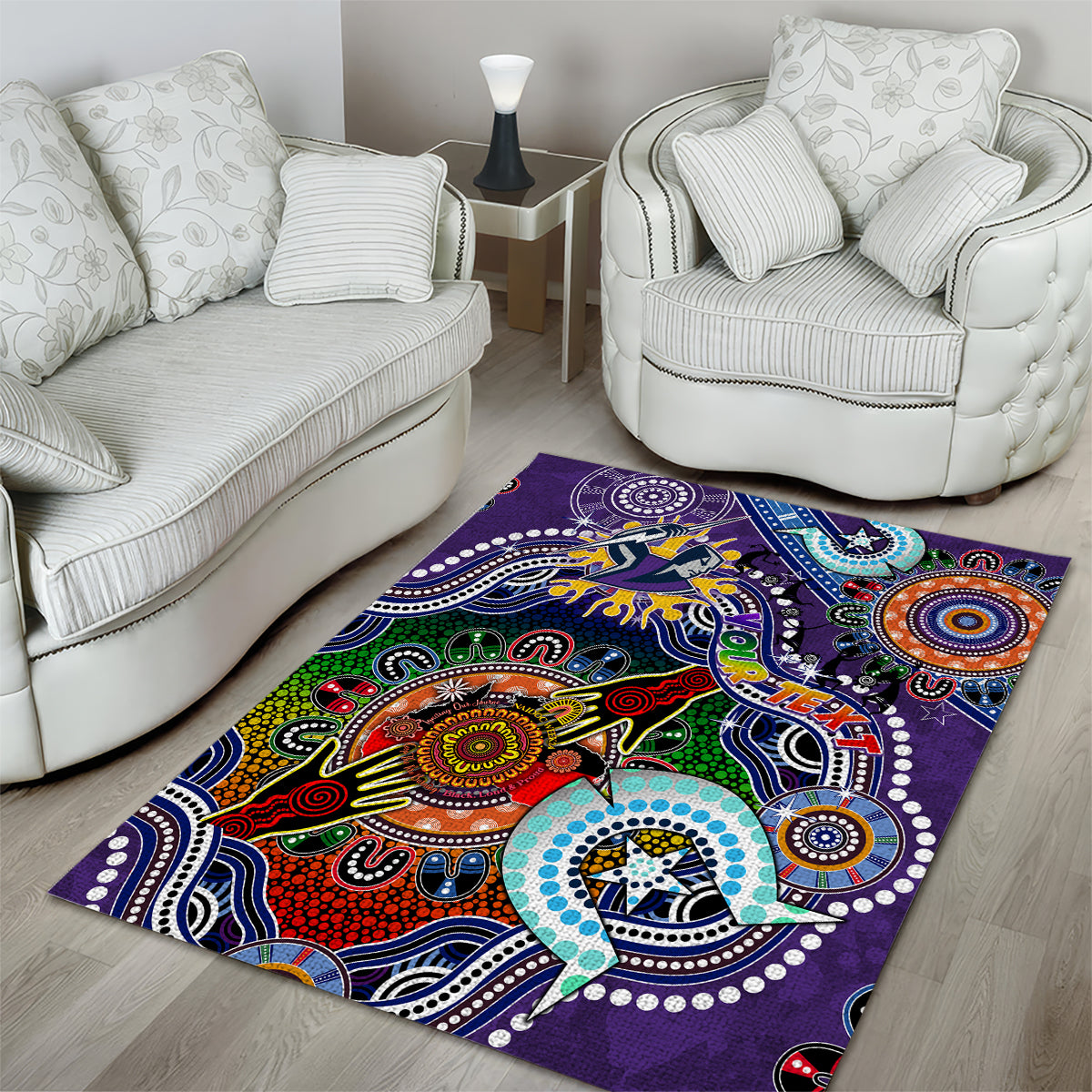 Personalised Storm NAIDOC Week 2024 Area Rug Australia Aboriginal Dot Painting - Vibe Hoodie Shop