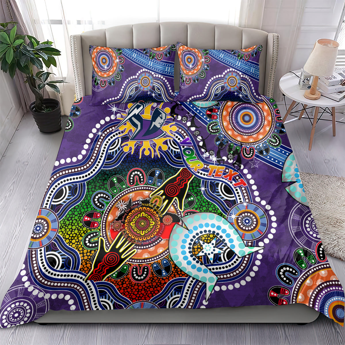 Personalised Storm NAIDOC Week 2024 Bedding Set Australia Aboriginal Dot Painting - Vibe Hoodie Shop