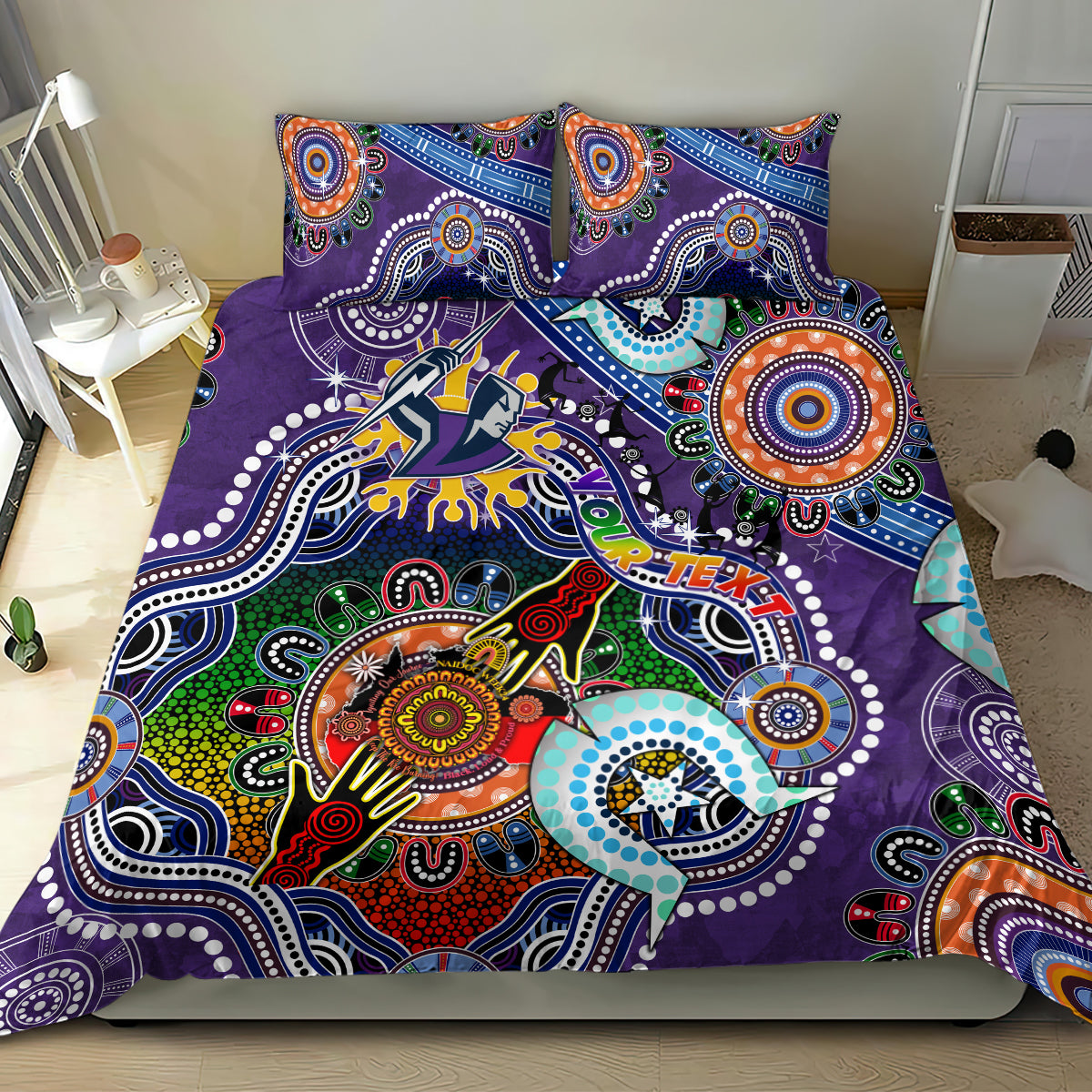 Personalised Storm NAIDOC Week 2024 Bedding Set Australia Aboriginal Dot Painting - Vibe Hoodie Shop