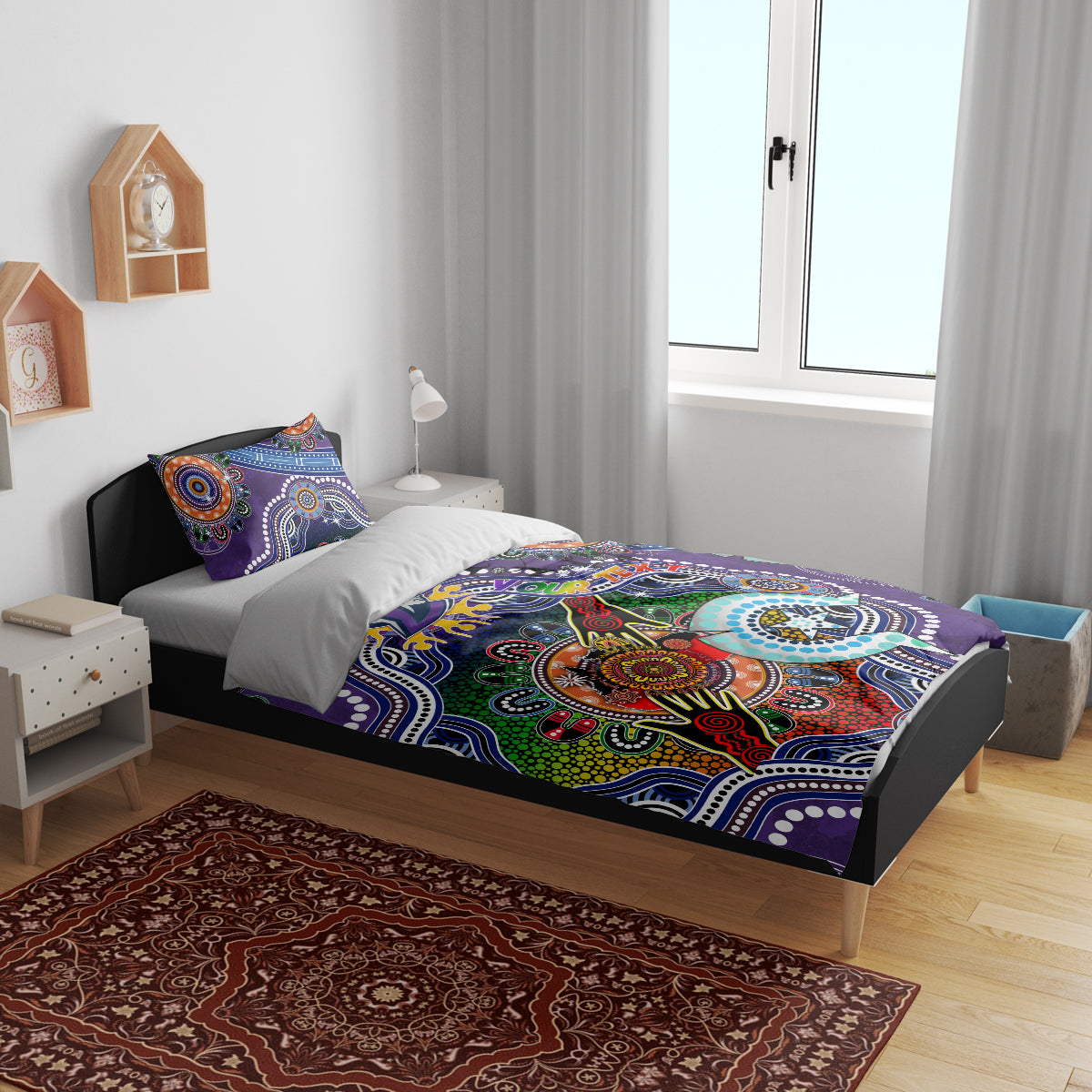Personalised Storm NAIDOC Week 2024 Bedding Set Australia Aboriginal Dot Painting - Vibe Hoodie Shop