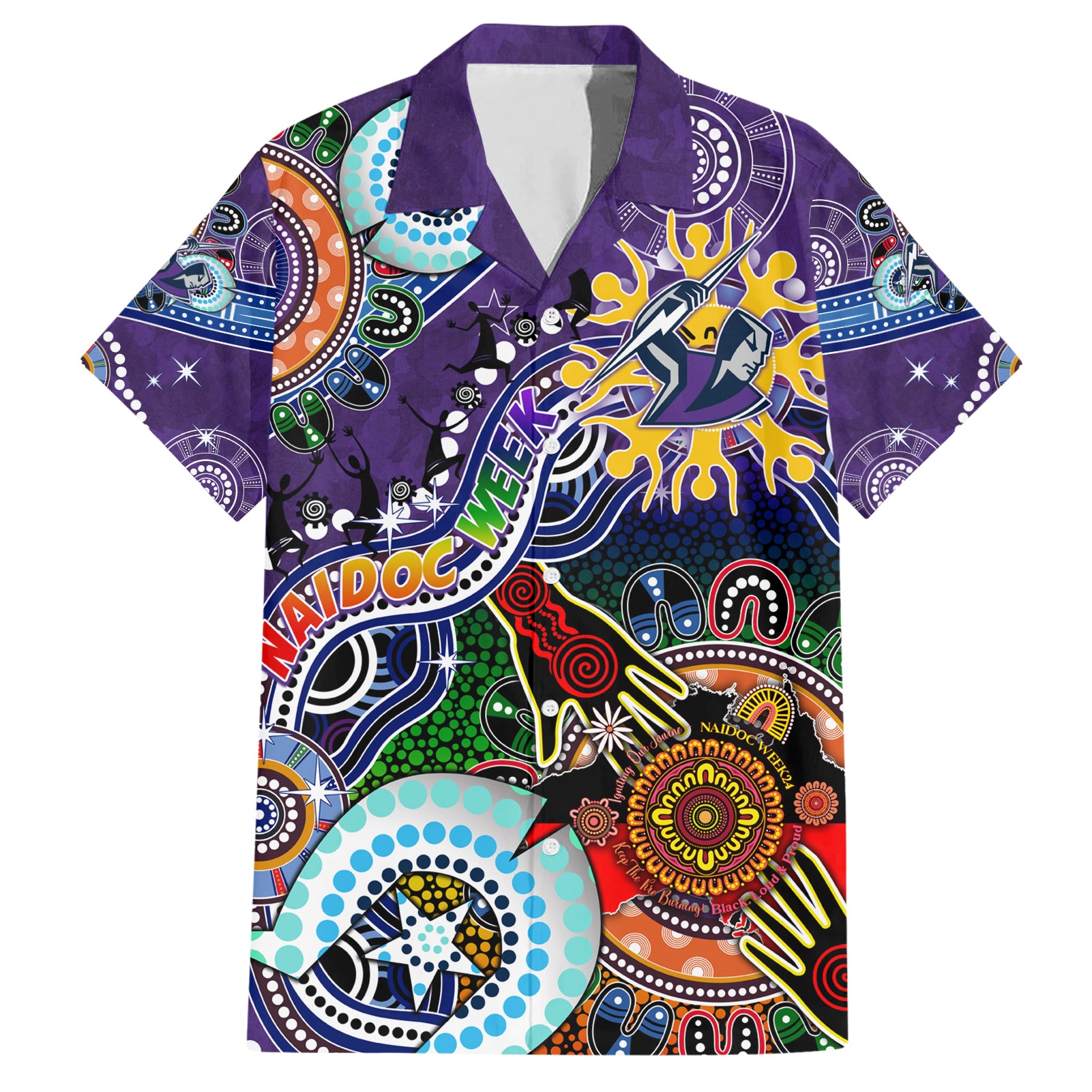 Personalised Storm NAIDOC Week 2024 Hawaiian Shirt Australia Aboriginal Dot Painting - Vibe Hoodie Shop