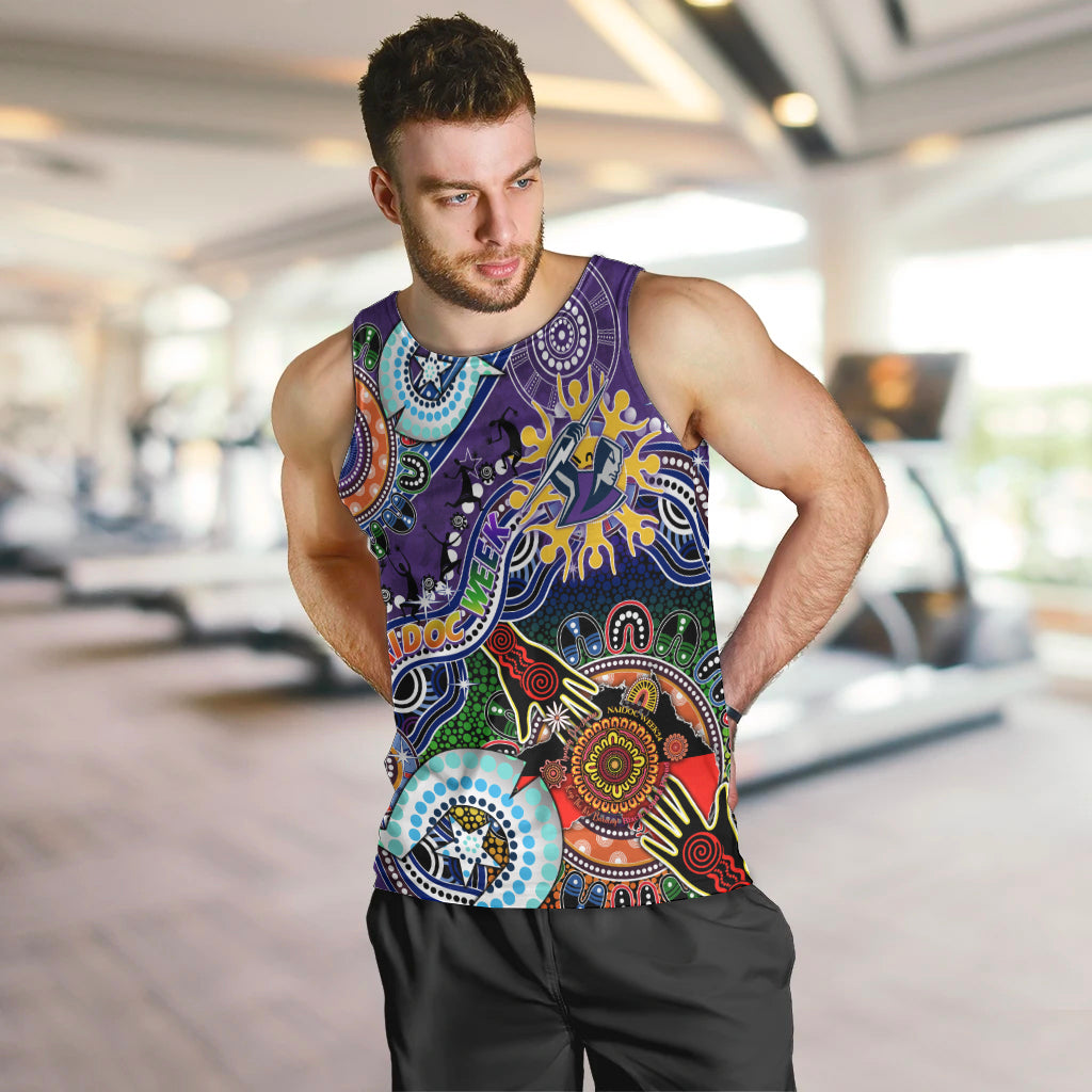 Personalised Storm NAIDOC Week 2024 Men Tank Top Australia Aboriginal Dot Painting - Vibe Hoodie Shop
