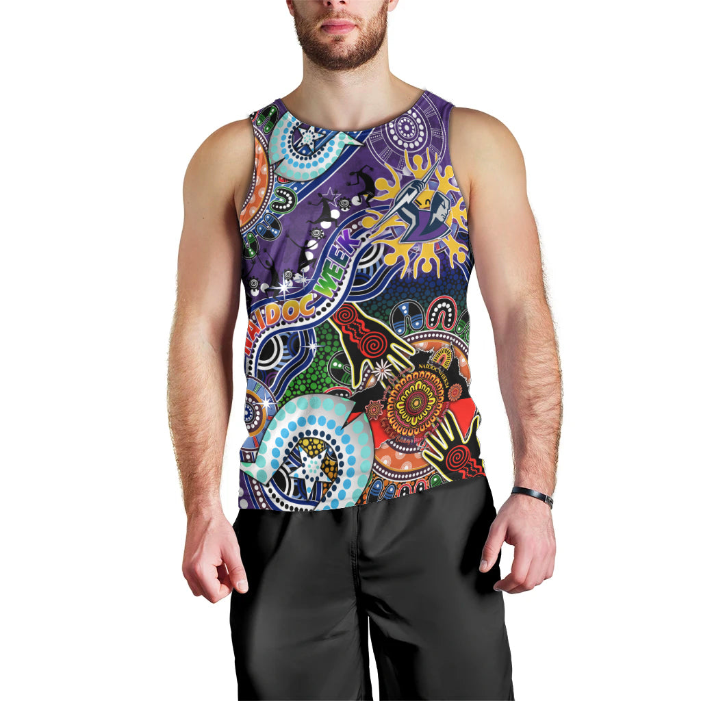 Personalised Storm NAIDOC Week 2024 Men Tank Top Australia Aboriginal Dot Painting - Vibe Hoodie Shop