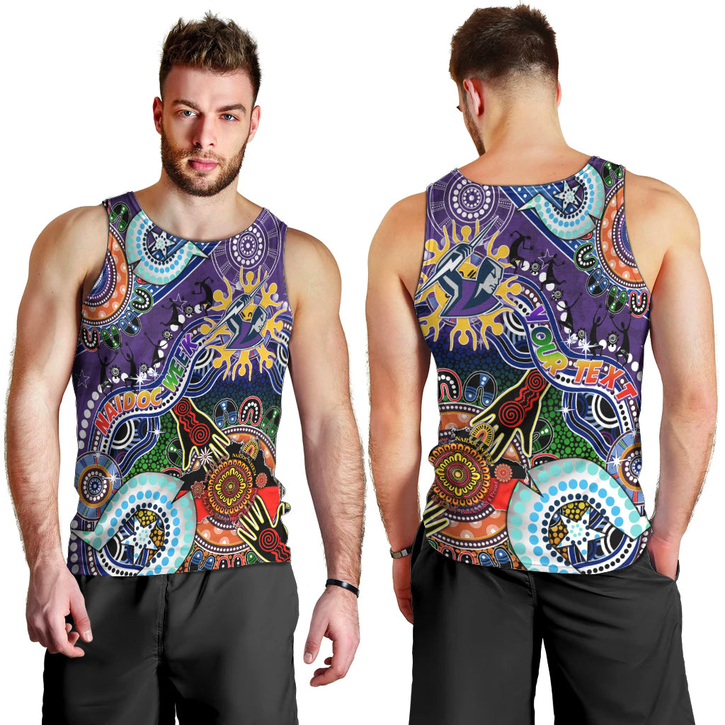 Personalised Storm NAIDOC Week 2024 Men Tank Top Australia Aboriginal Dot Painting - Vibe Hoodie Shop
