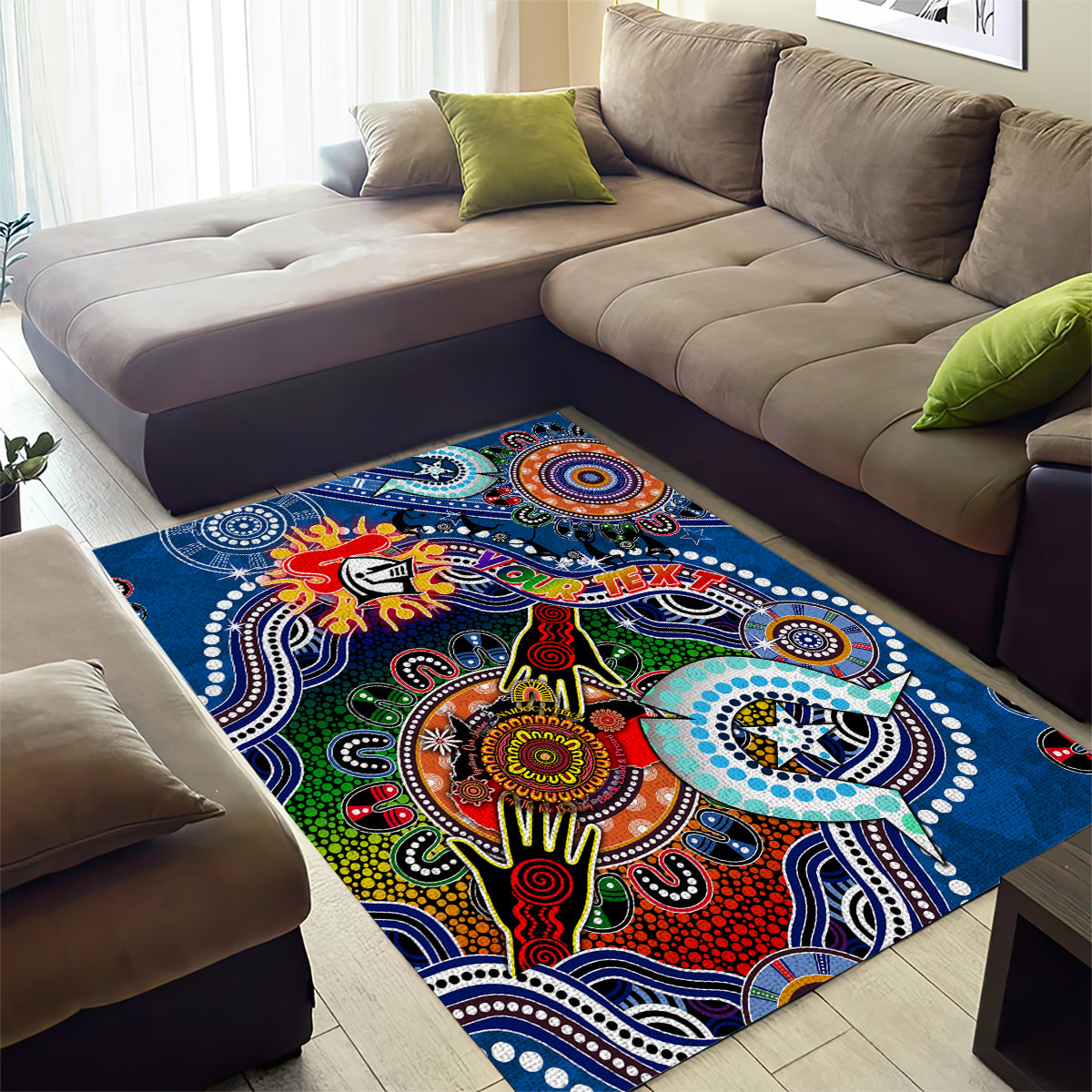 Personalised Knights NAIDOC Week 2024 Area Rug Australia Aboriginal Dot Painting - Vibe Hoodie Shop