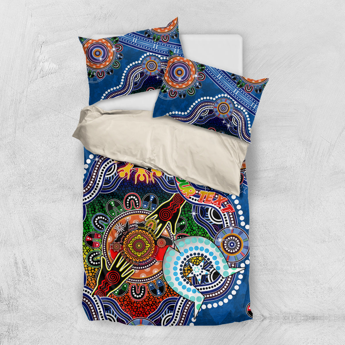 Personalised Knights NAIDOC Week 2024 Bedding Set Australia Aboriginal Dot Painting - Vibe Hoodie Shop