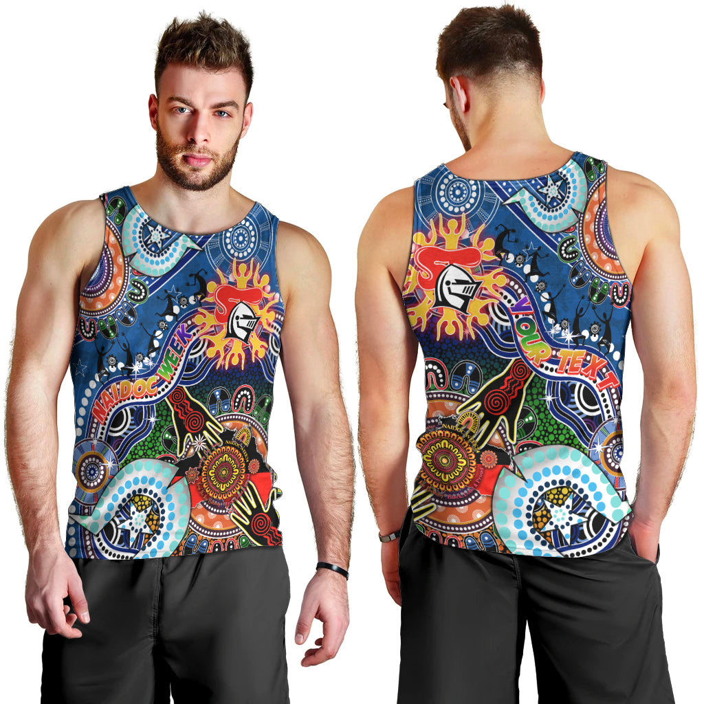 Personalised Knights NAIDOC Week 2024 Men Tank Top Australia Aboriginal Dot Painting - Vibe Hoodie Shop