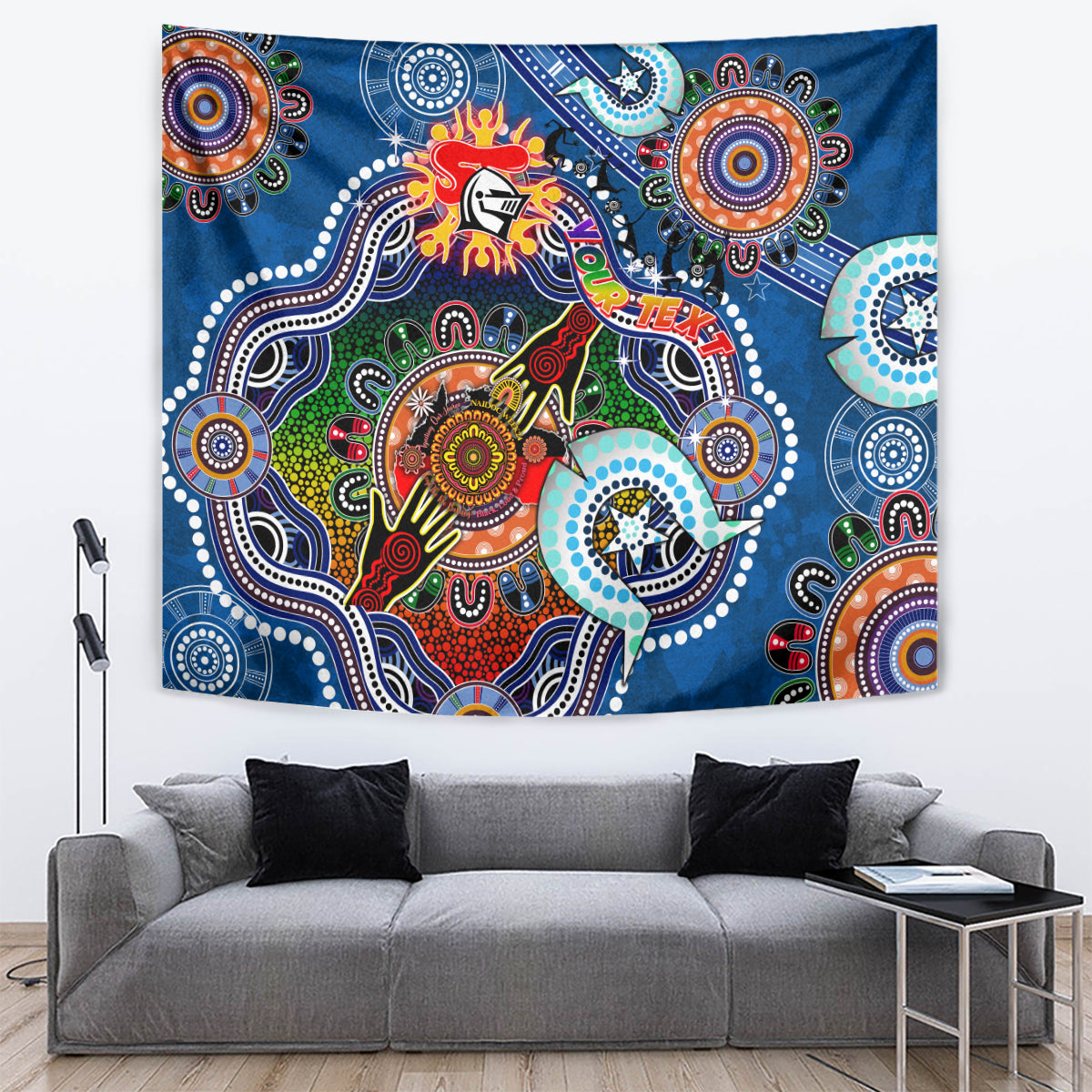 Personalised Knights NAIDOC Week 2024 Tapestry Australia Aboriginal Dot Painting - Vibe Hoodie Shop