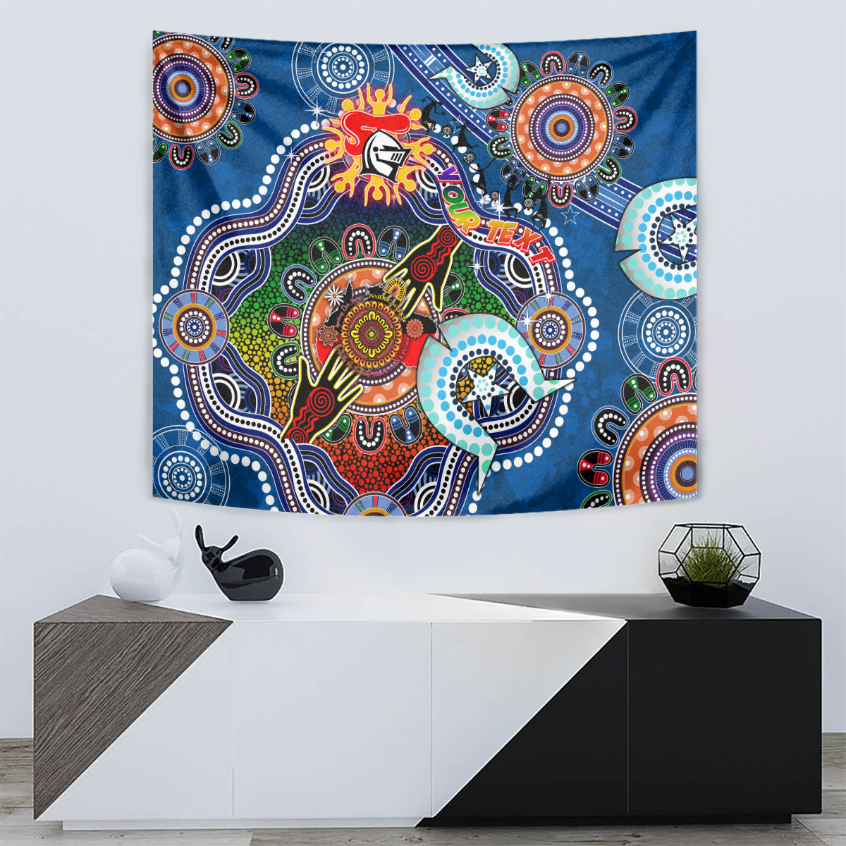 Personalised Knights NAIDOC Week 2024 Tapestry Australia Aboriginal Dot Painting - Vibe Hoodie Shop