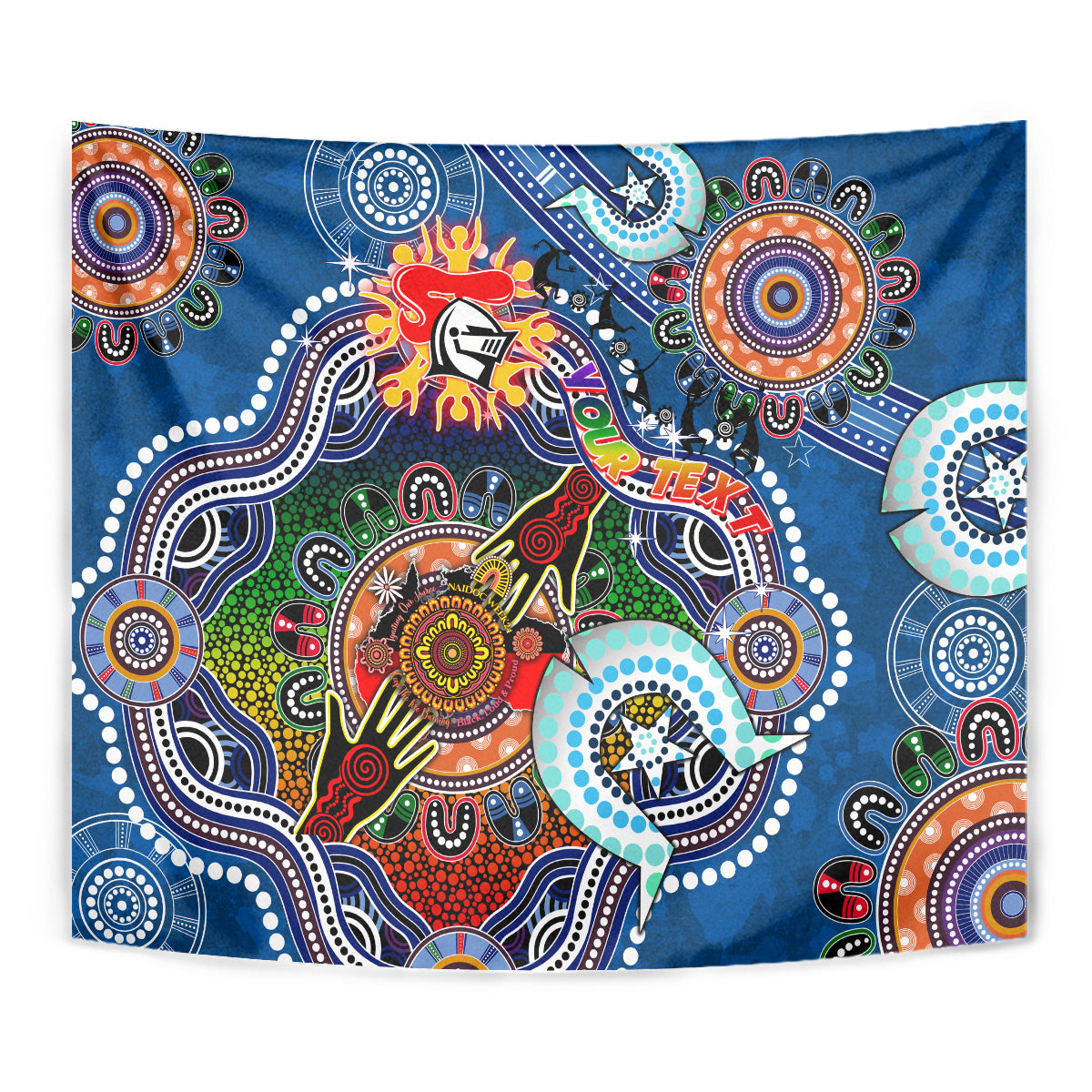 Personalised Knights NAIDOC Week 2024 Tapestry Australia Aboriginal Dot Painting - Vibe Hoodie Shop