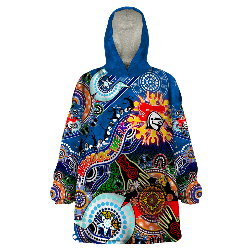 Personalised Knights NAIDOC Week 2024 Wearable Blanket Hoodie Australia Aboriginal Dot Painting - Vibe Hoodie Shop