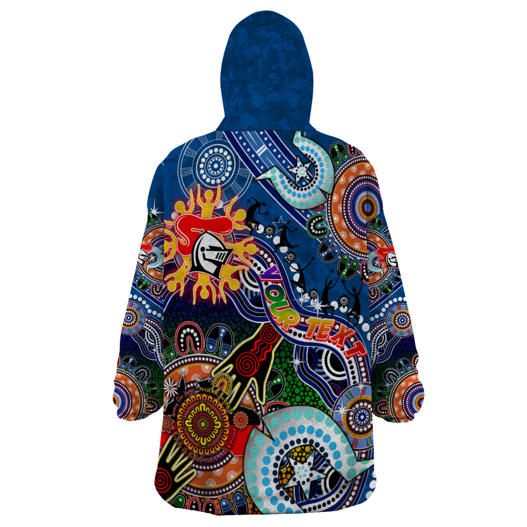 Personalised Knights NAIDOC Week 2024 Wearable Blanket Hoodie Australia Aboriginal Dot Painting - Vibe Hoodie Shop