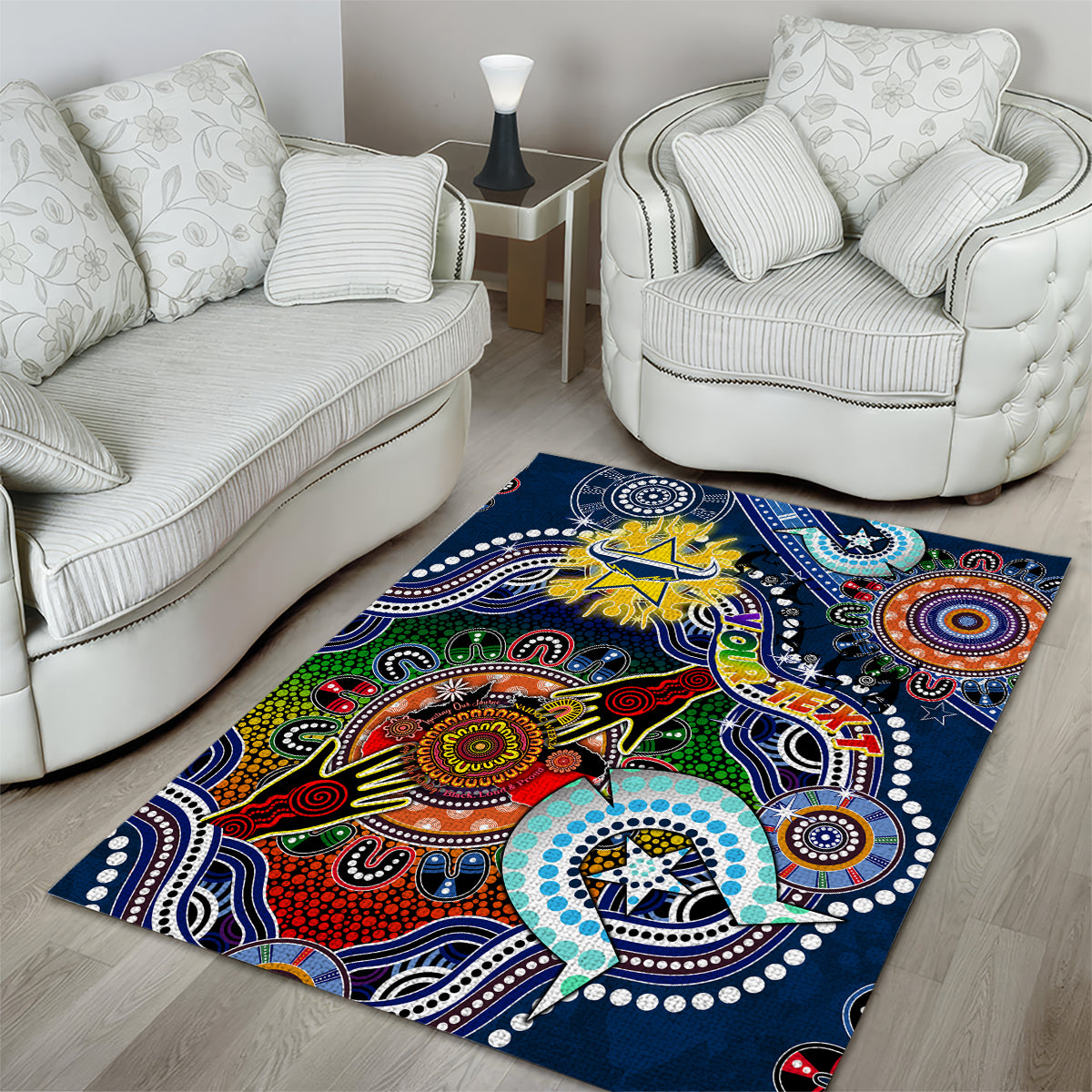 Personalised Cowboys NAIDOC Week 2024 Area Rug Australia Aboriginal Dot Painting - Vibe Hoodie Shop