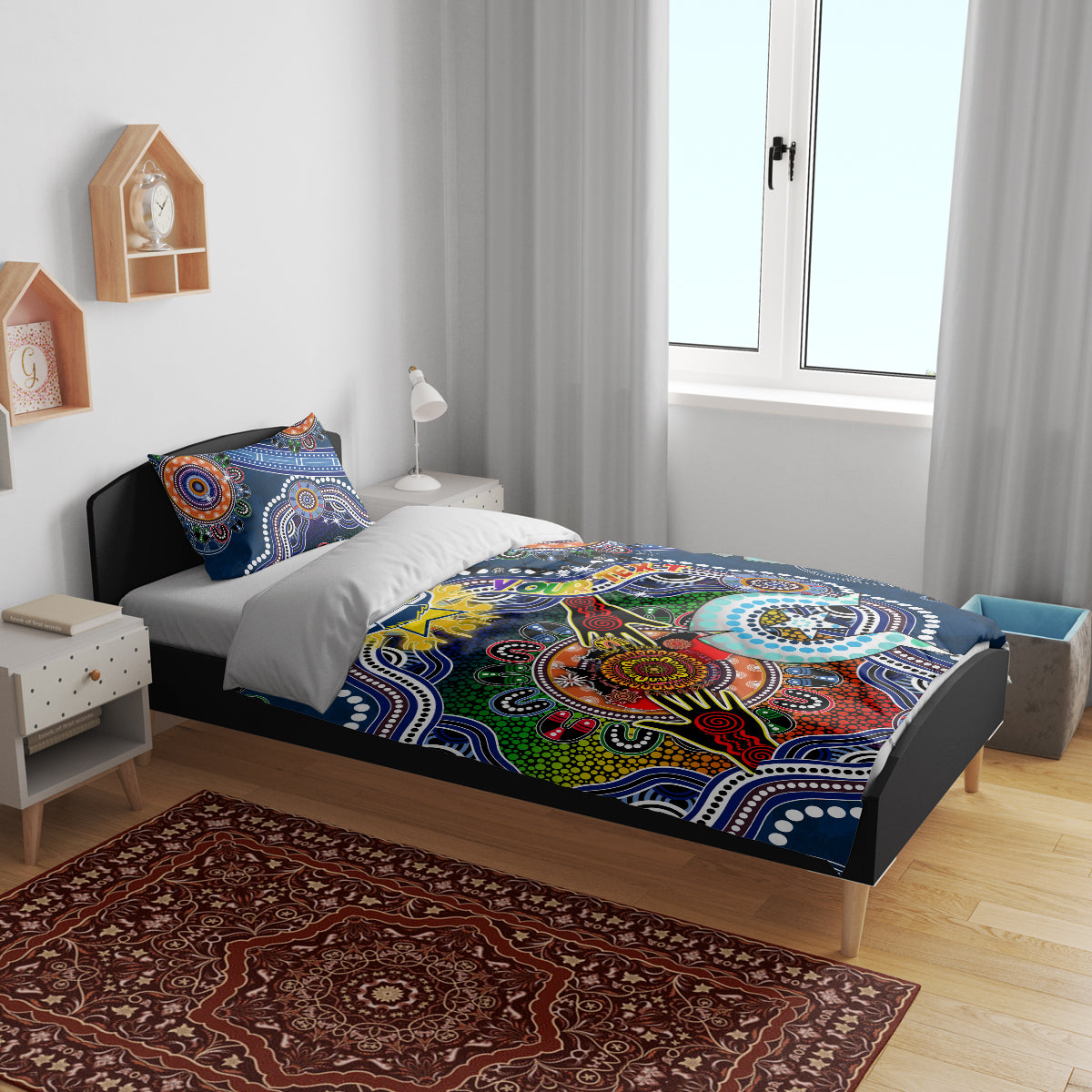 Personalised Cowboys NAIDOC Week 2024 Bedding Set Australia Aboriginal Dot Painting - Vibe Hoodie Shop