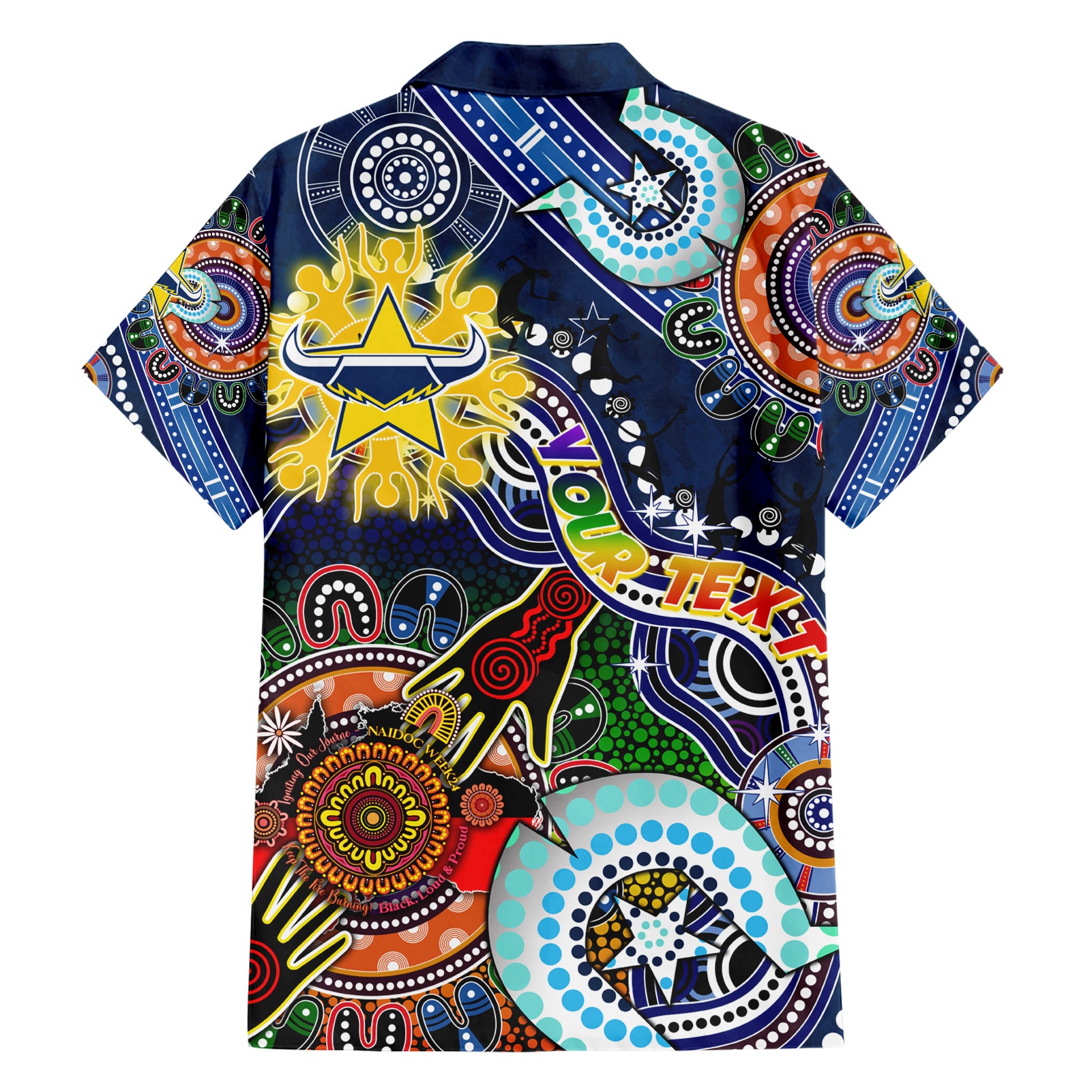 Personalised Cowboys NAIDOC Week 2024 Hawaiian Shirt Australia Aboriginal Dot Painting - Vibe Hoodie Shop