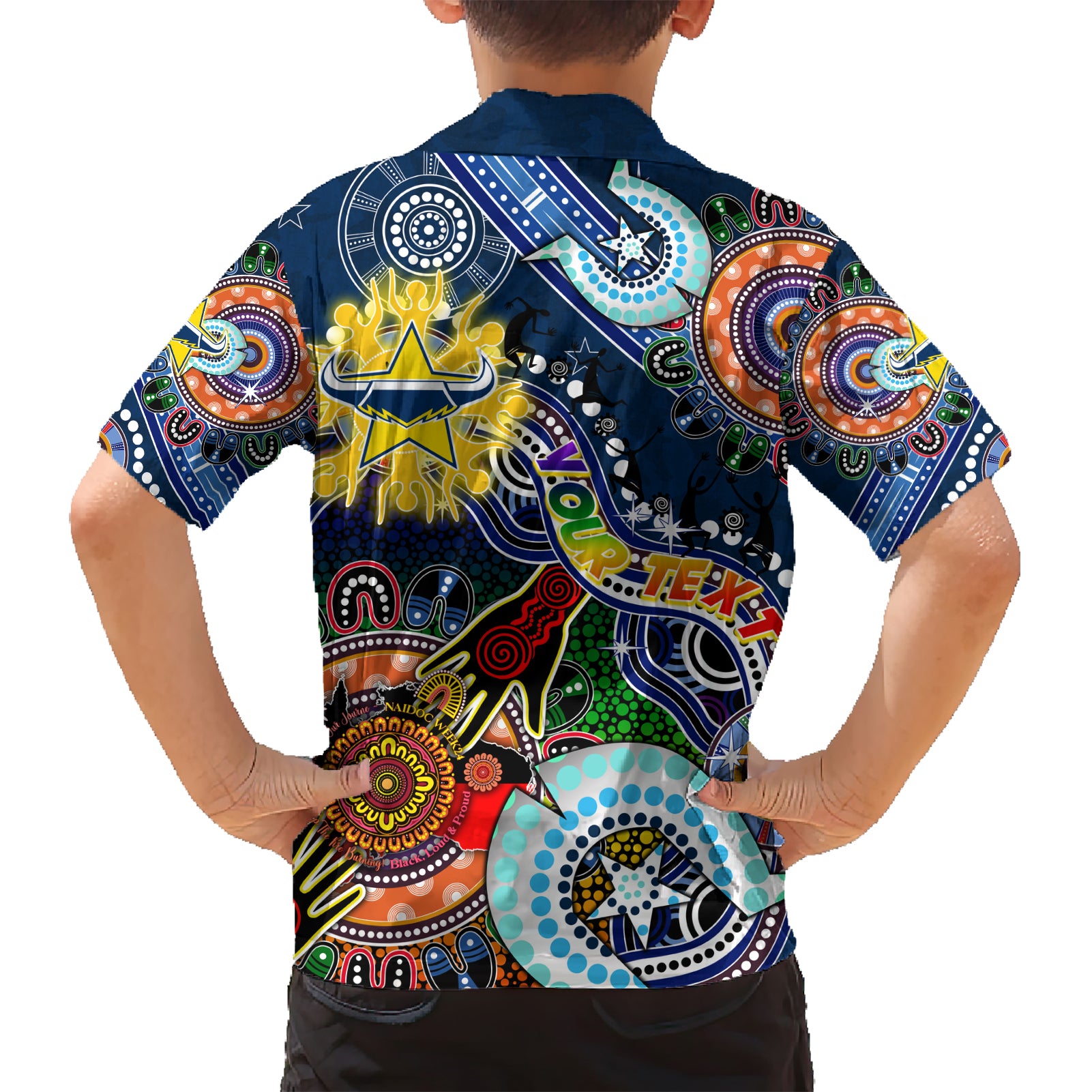 Personalised Cowboys NAIDOC Week 2024 Hawaiian Shirt Australia Aboriginal Dot Painting - Vibe Hoodie Shop