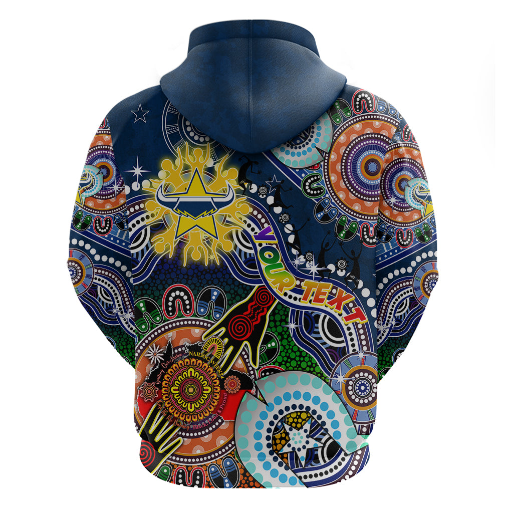 Personalised Cowboys NAIDOC Week 2024 Hoodie Australia Aboriginal Dot Painting - Vibe Hoodie Shop