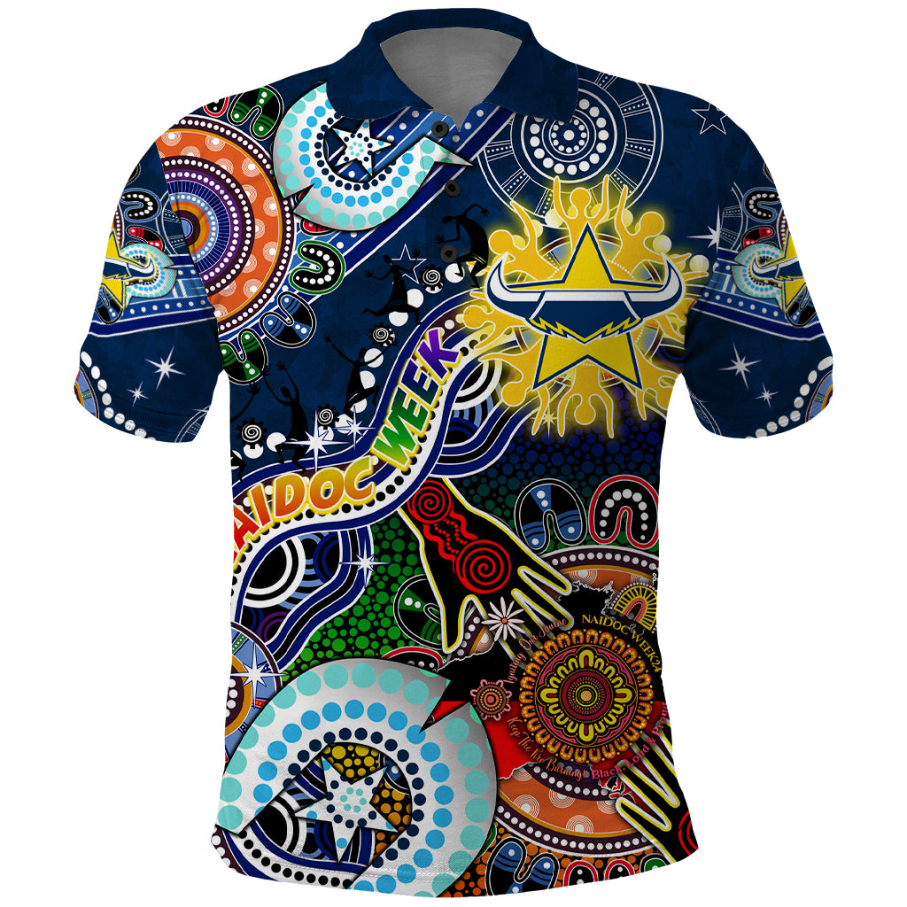 Personalised Cowboys NAIDOC Week 2024 Polo Shirt Australia Aboriginal Dot Painting - Vibe Hoodie Shop