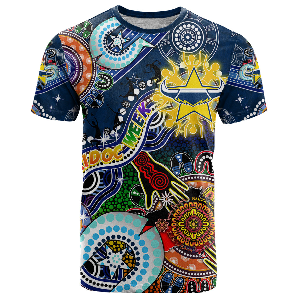 Personalised Cowboys NAIDOC Week 2024 T Shirt Australia Aboriginal Dot Painting - Vibe Hoodie Shop