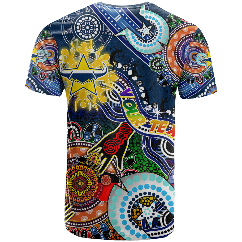 Personalised Cowboys NAIDOC Week 2024 T Shirt Australia Aboriginal Dot Painting - Vibe Hoodie Shop