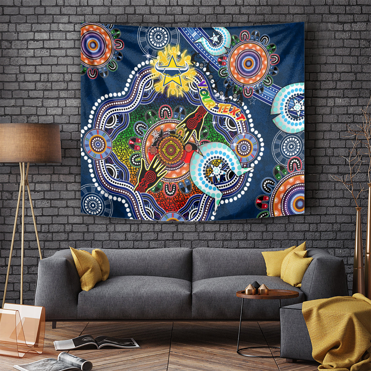 Personalised Cowboys NAIDOC Week 2024 Tapestry Australia Aboriginal Dot Painting - Vibe Hoodie Shop