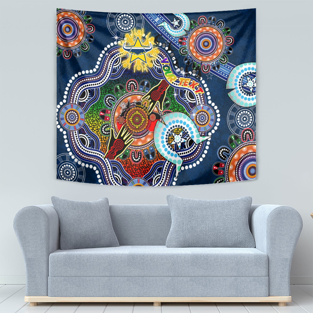 Personalised Cowboys NAIDOC Week 2024 Tapestry Australia Aboriginal Dot Painting - Vibe Hoodie Shop