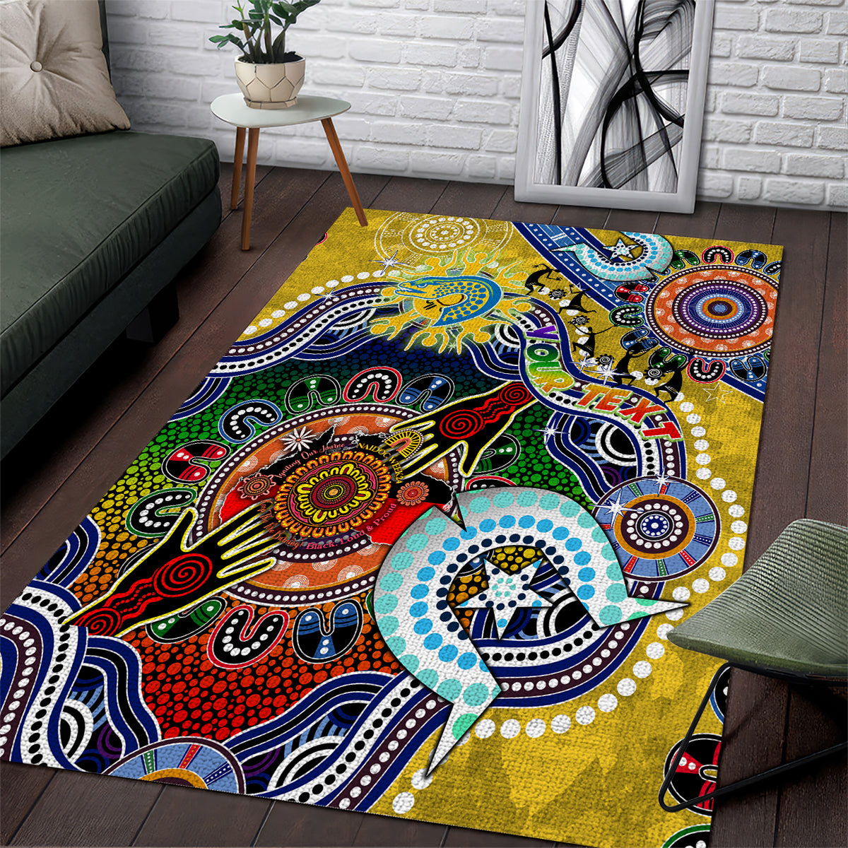 Personalised Eels NAIDOC Week 2024 Area Rug Australia Aboriginal Dot Painting - Vibe Hoodie Shop