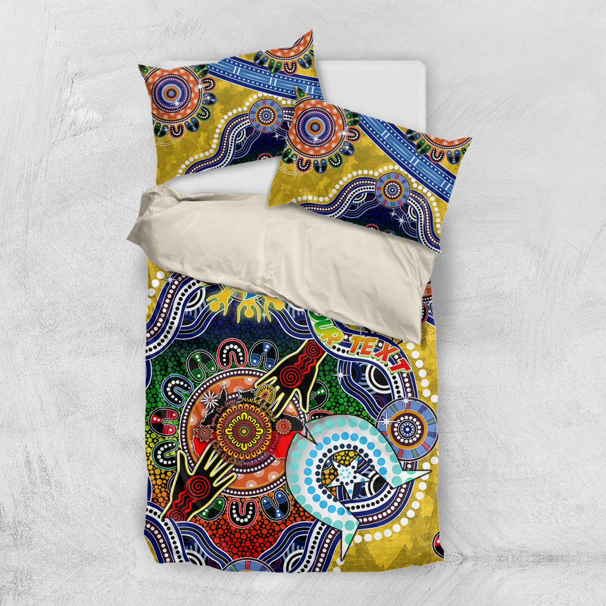 Personalised Eels NAIDOC Week 2024 Bedding Set Australia Aboriginal Dot Painting - Vibe Hoodie Shop