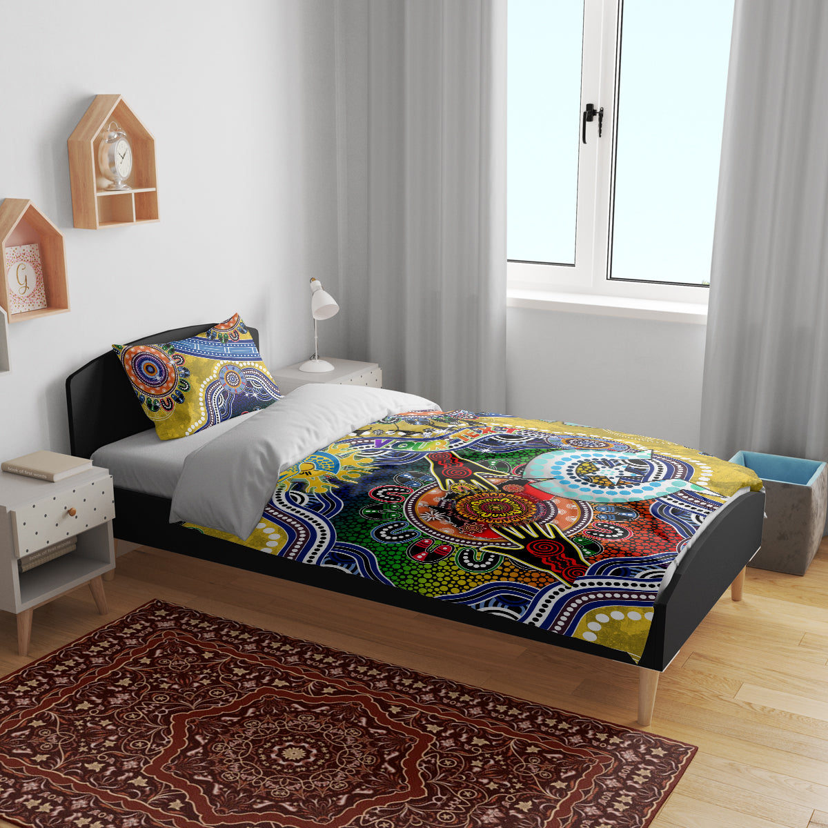 Personalised Eels NAIDOC Week 2024 Bedding Set Australia Aboriginal Dot Painting - Vibe Hoodie Shop