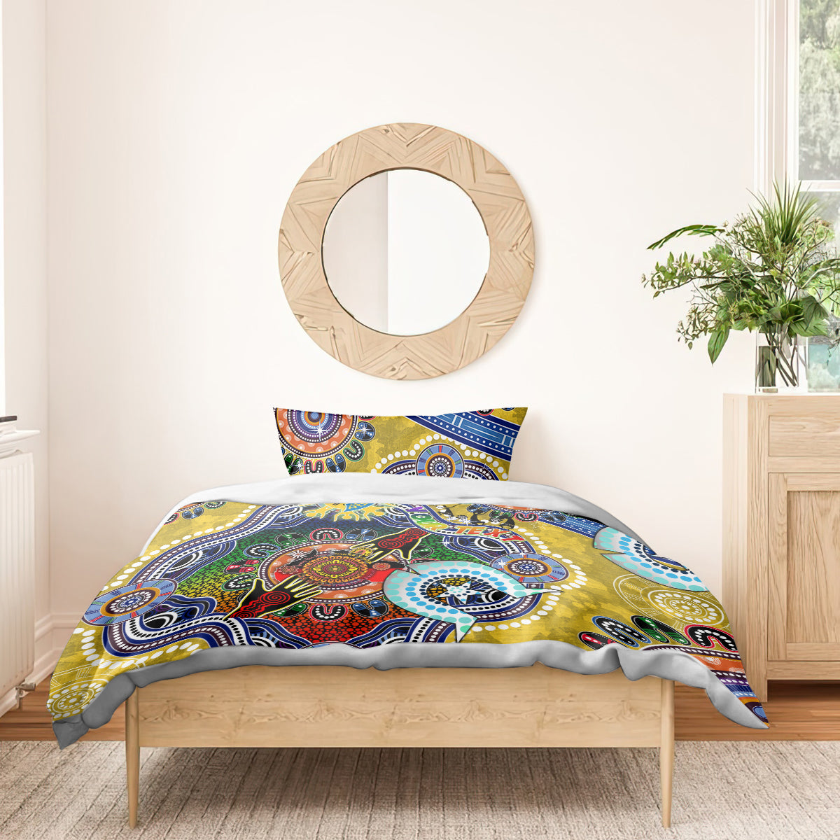 Personalised Eels NAIDOC Week 2024 Bedding Set Australia Aboriginal Dot Painting - Vibe Hoodie Shop
