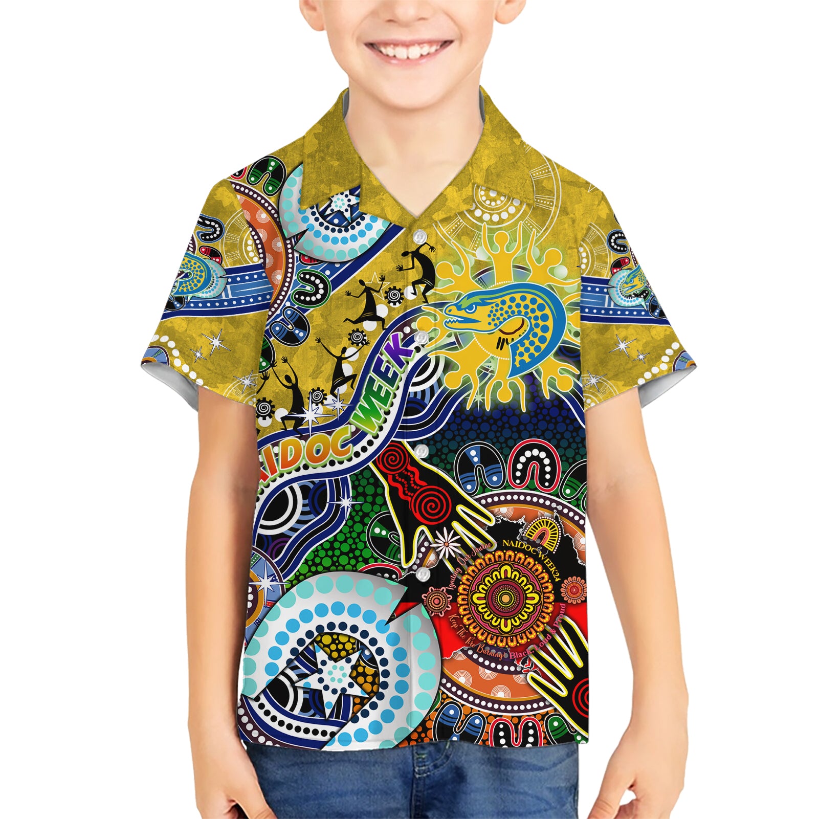 Personalised Eels NAIDOC Week 2024 Hawaiian Shirt Australia Aboriginal Dot Painting - Vibe Hoodie Shop