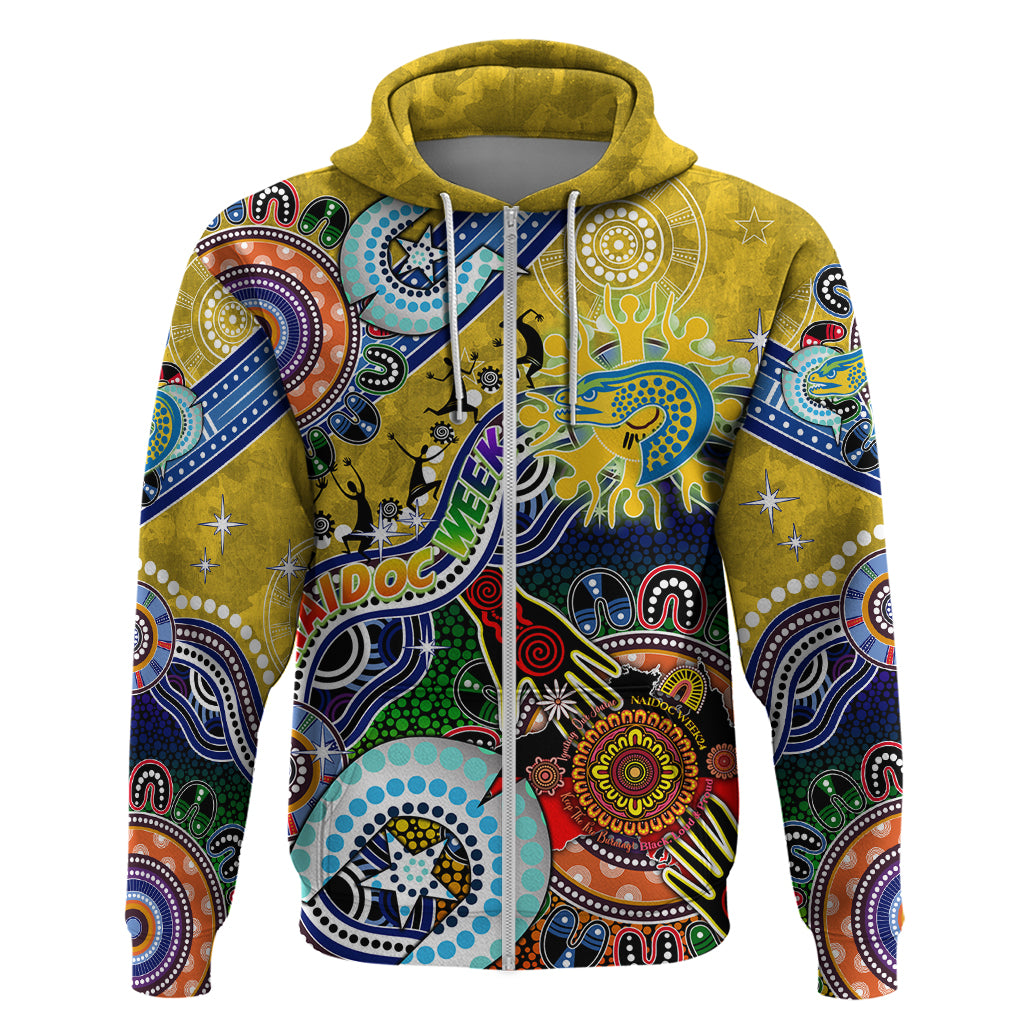 Personalised Eels NAIDOC Week 2024 Hoodie Australia Aboriginal Dot Painting - Vibe Hoodie Shop