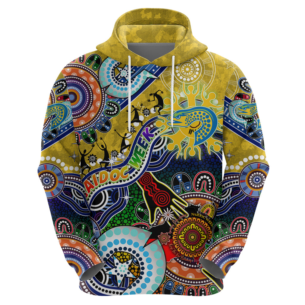 Personalised Eels NAIDOC Week 2024 Hoodie Australia Aboriginal Dot Painting - Vibe Hoodie Shop