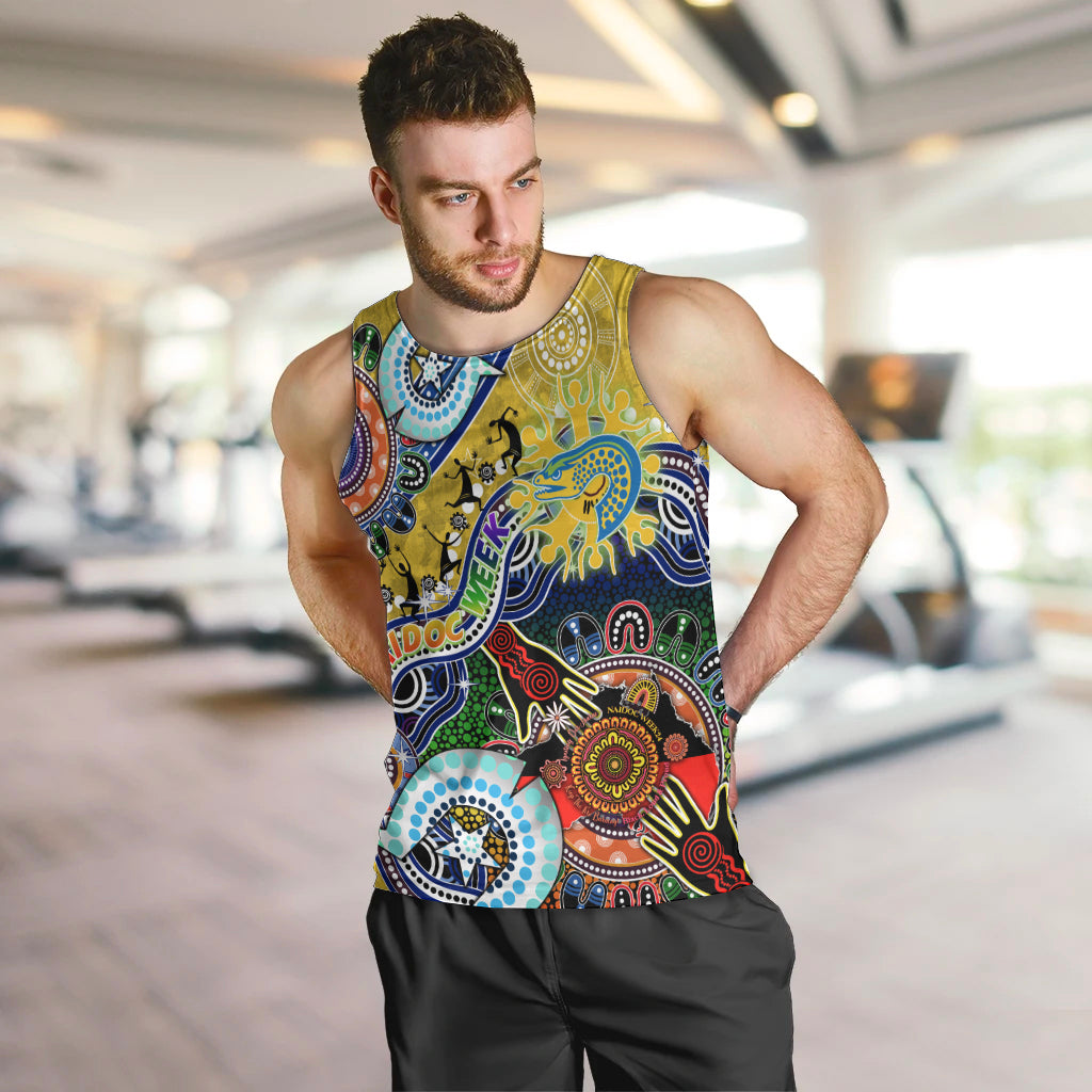 Personalised Eels NAIDOC Week 2024 Men Tank Top Australia Aboriginal Dot Painting - Vibe Hoodie Shop