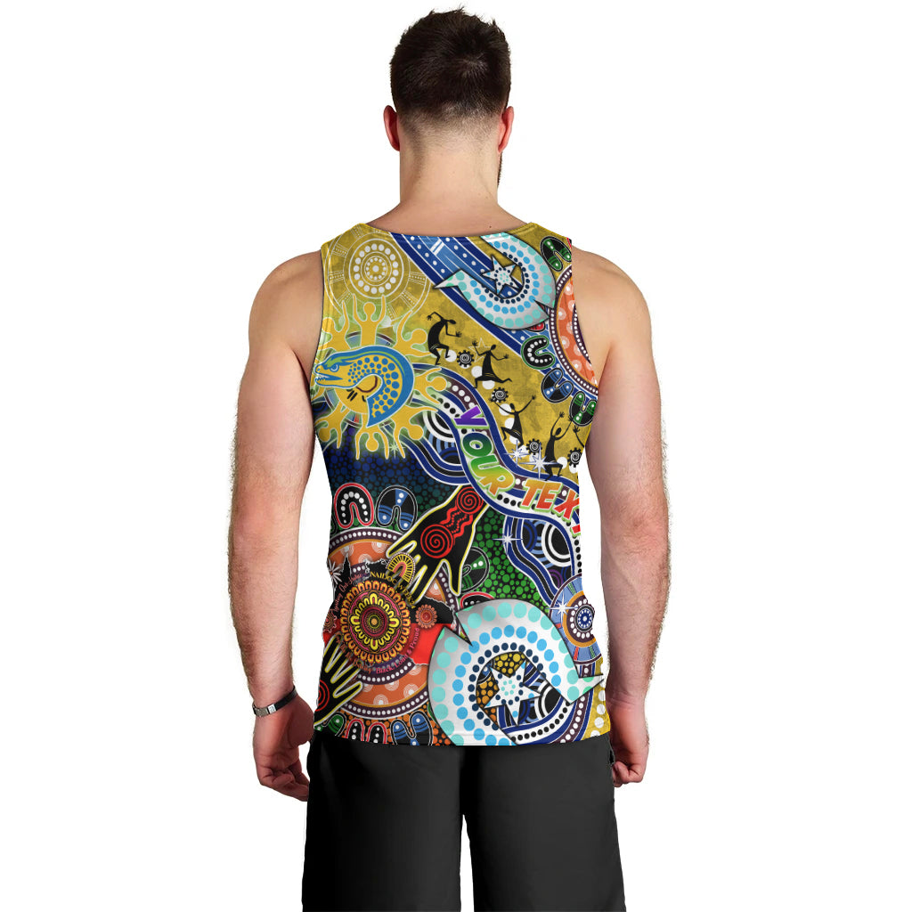 Personalised Eels NAIDOC Week 2024 Men Tank Top Australia Aboriginal Dot Painting - Vibe Hoodie Shop