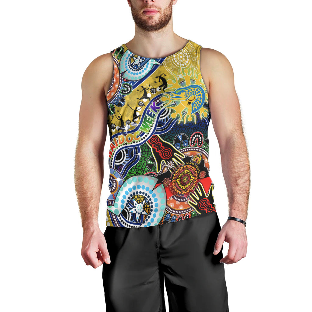Personalised Eels NAIDOC Week 2024 Men Tank Top Australia Aboriginal Dot Painting - Vibe Hoodie Shop